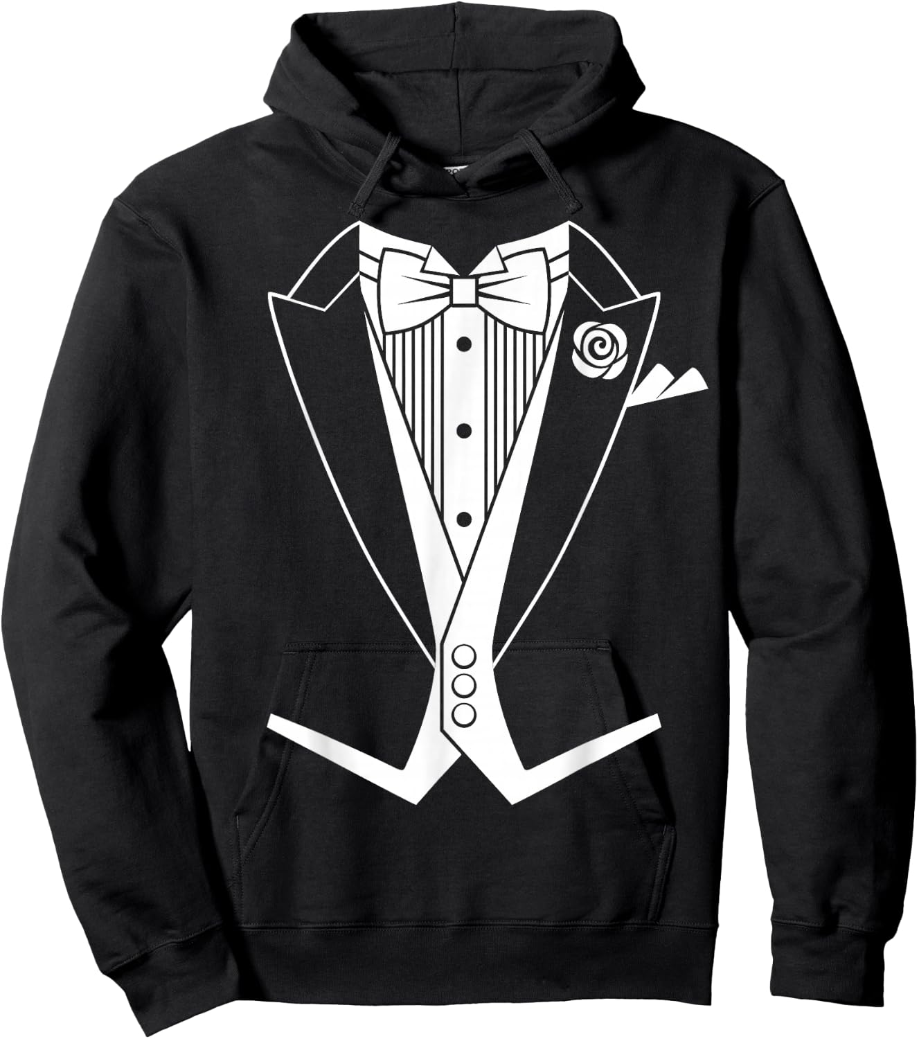 Tuxedo Tailcoat White Tie Hoodie - Hoodie | Black