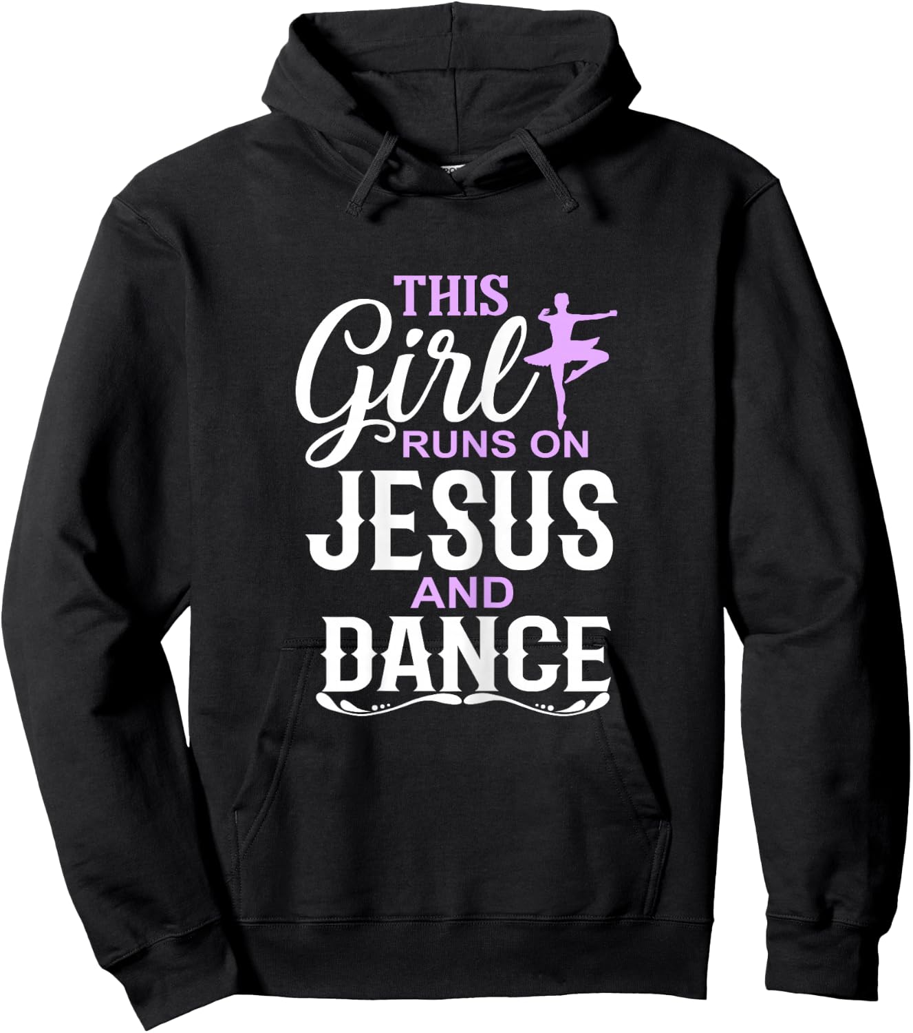 This Girl Runs on Jesus and Dance Christian Dancer Hoodie - Hoodie | Black