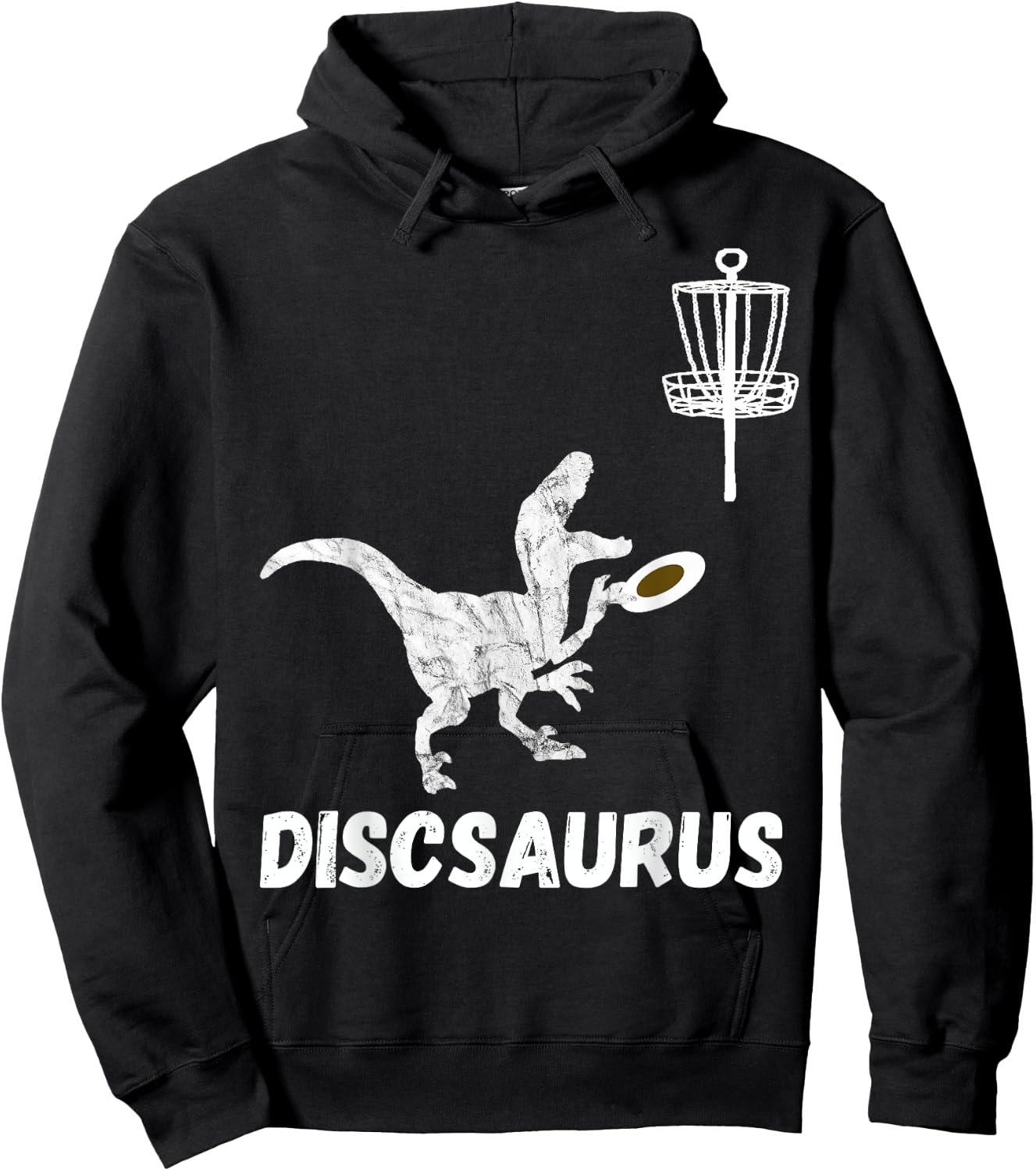 Disc Golf Dinosaur Frolfing T-Rex Dino Funny Disc Golfing Hoodie - Hoodie | Black