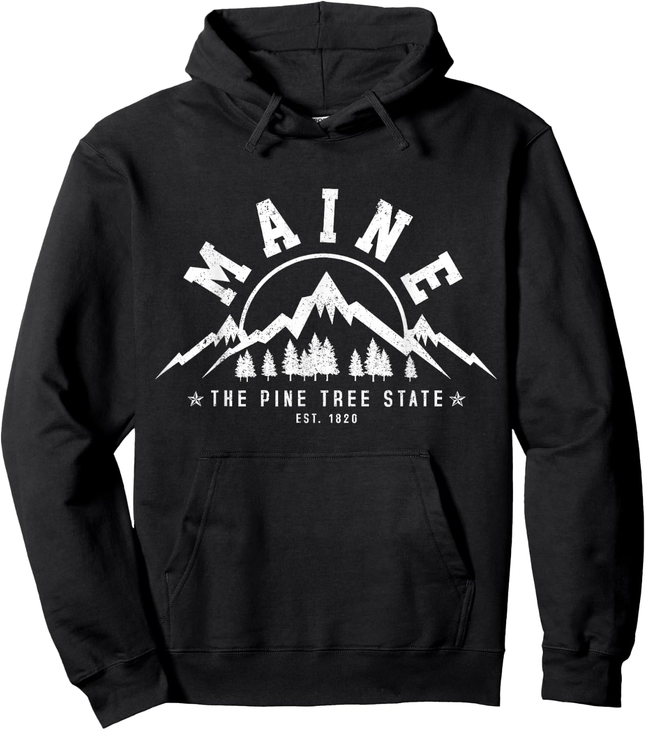 Maine - The Pine Tree State USA America Souvenir Hoodie - Hoodie | Black