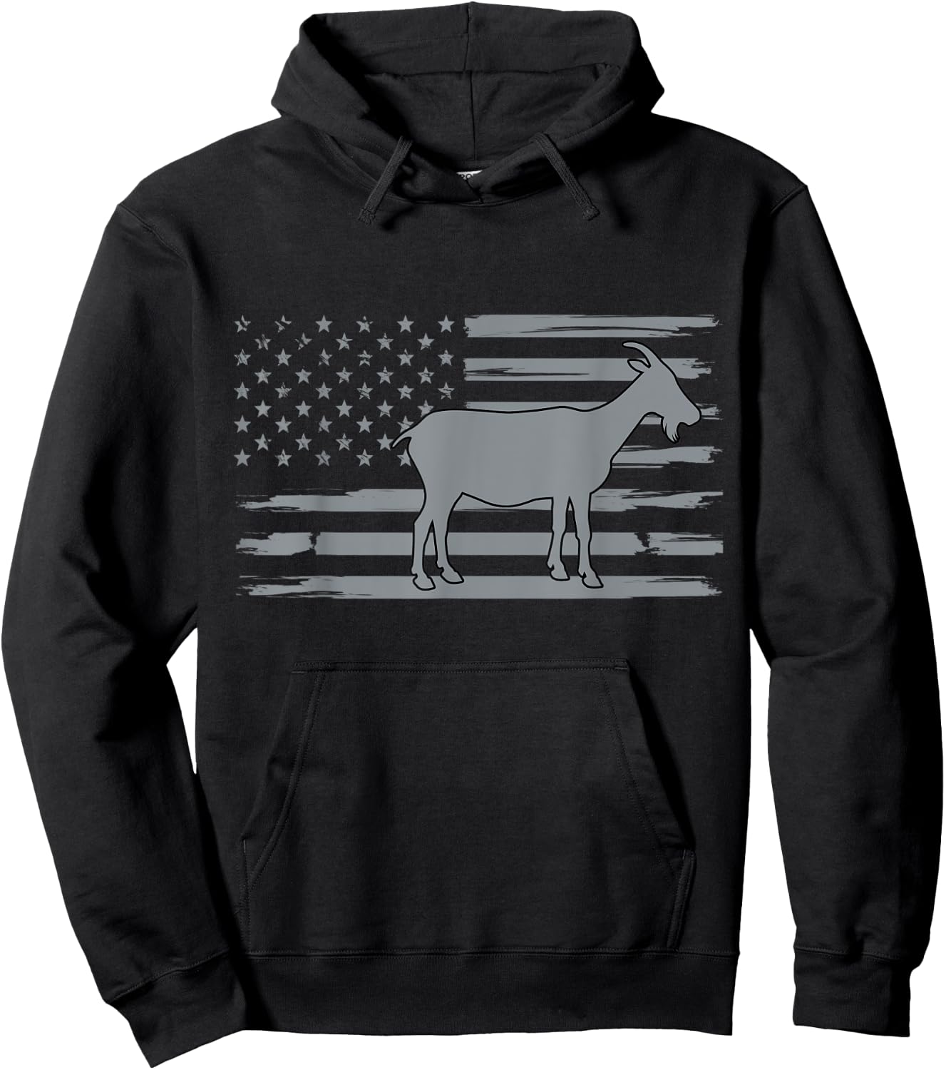 Goat USA American Flag Funny Goat Lover Owner Men Women Kids Hoodie - Hoodie | Black