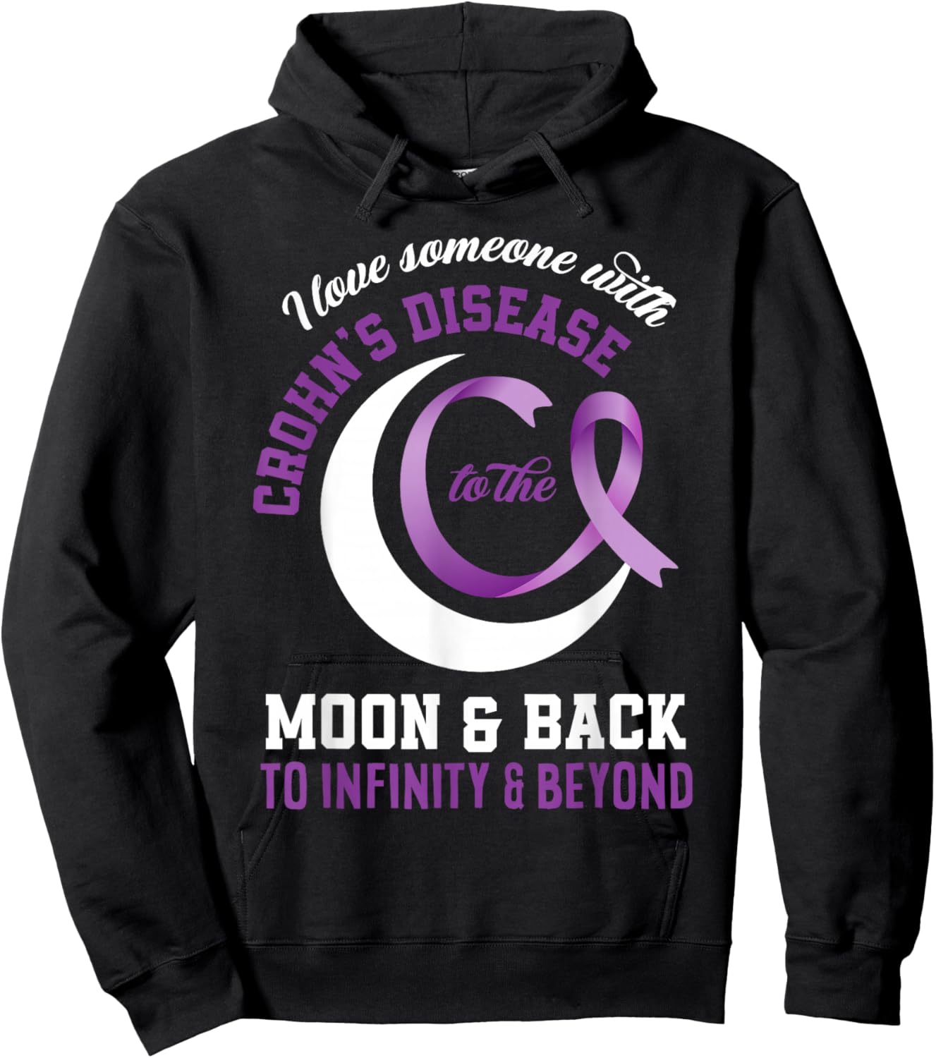 I Love Someone With Crohn's Disease Crohn's Awareness Hoodie - Hoodie | Black