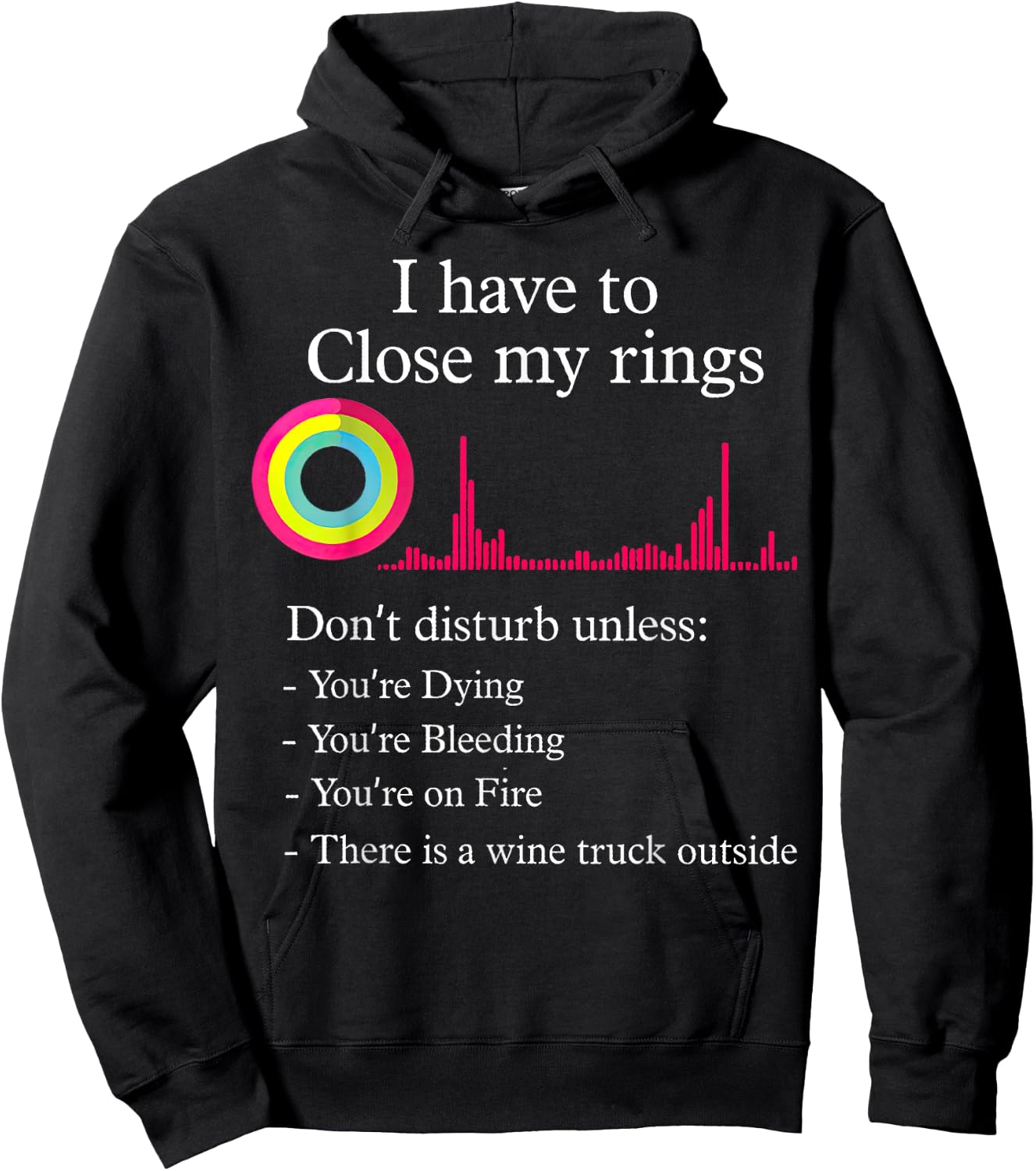 I Have To Close My Rings Funny Workout Gym Lover Retro Gym Hoodie - Hoodie | Black