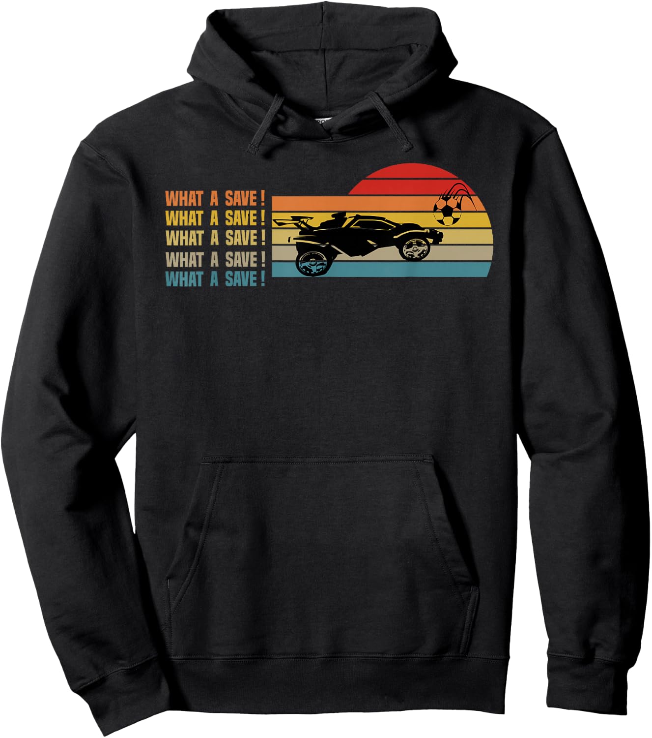 What a Rescue Vintage Retro Rocket Football car League Hoodie - Hoodie | Black
