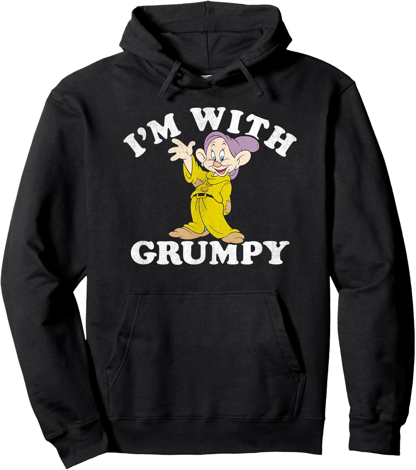 Disney Snow White & The Seven Dwarfs Dopey I'm With Grumpy Hoodie - Hoodie | Black