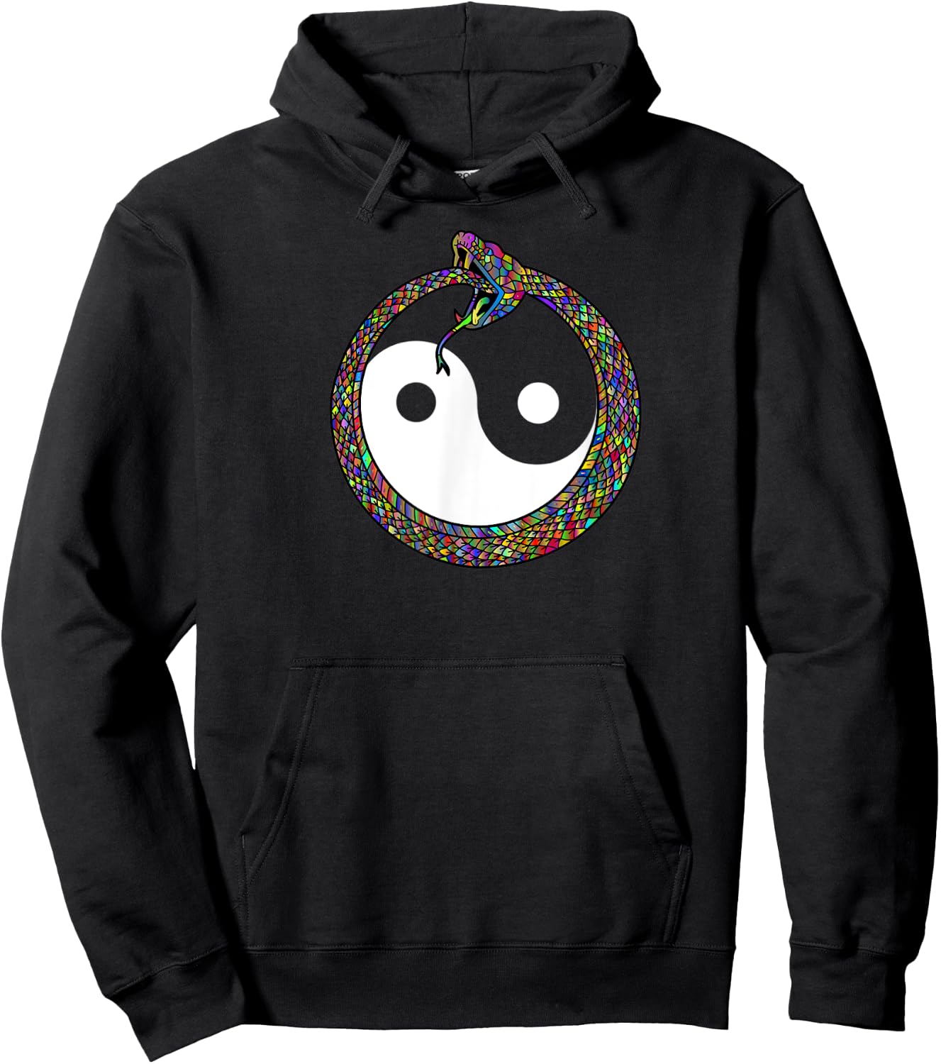 Ouroboros Yin Yang Rainbow Snake Feng Shui Ying Yang Taoism Hoodie - Hoodie | Black