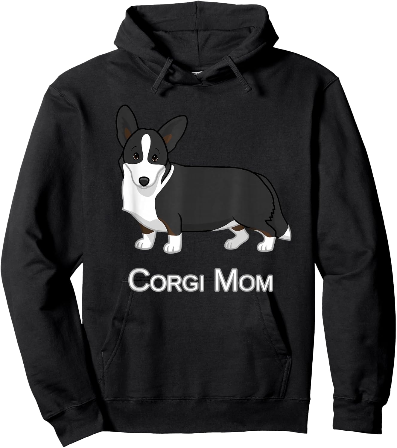 Cute Black Cardigan Welsh Corgi Mom Dog Lover Hoodie - Hoodie | Black