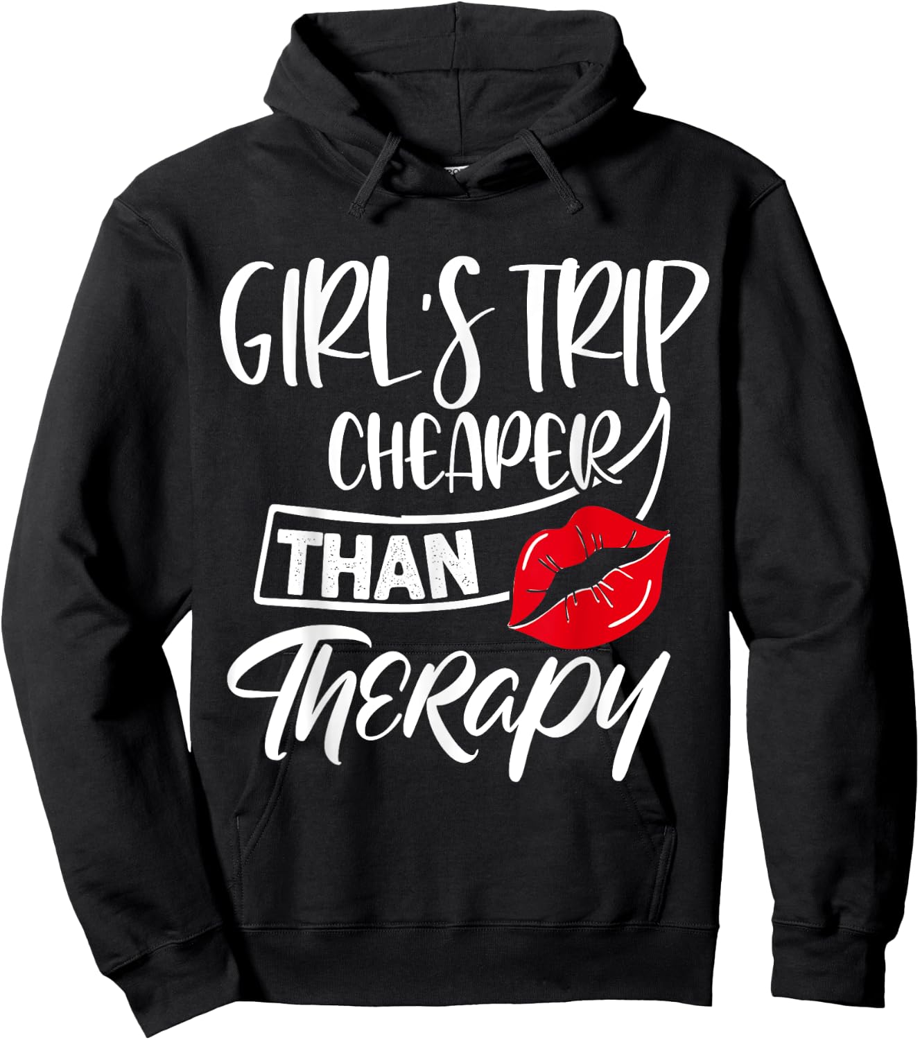 Girls Trip Cheaper than a Therapy Funny Travel Matching Hoodie - Hoodie | Black
