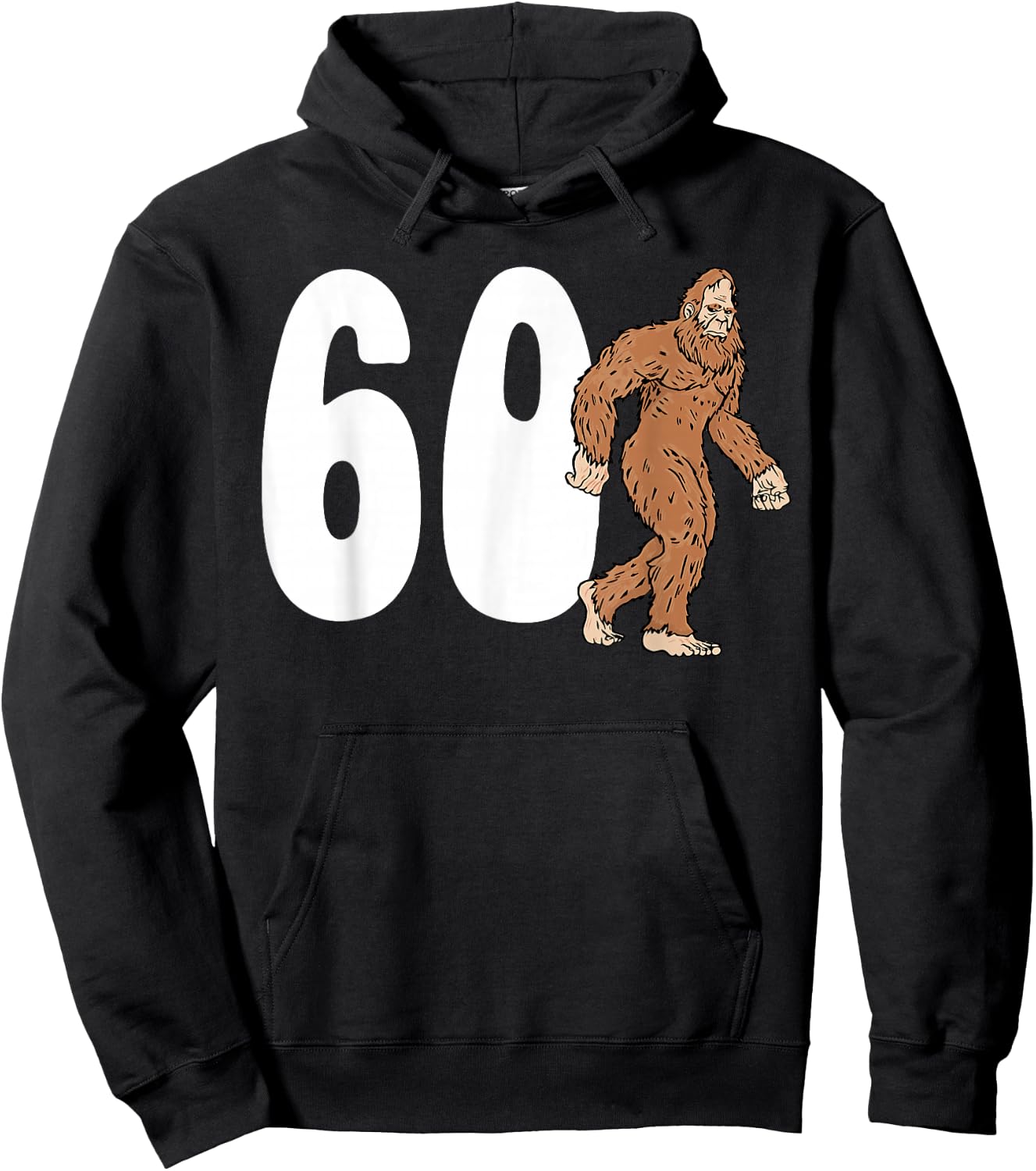 Bigfoot 60th Sixtieth Birthday Sasquatch 60 Year Old Yeti Hoodie - Hoodie | Black