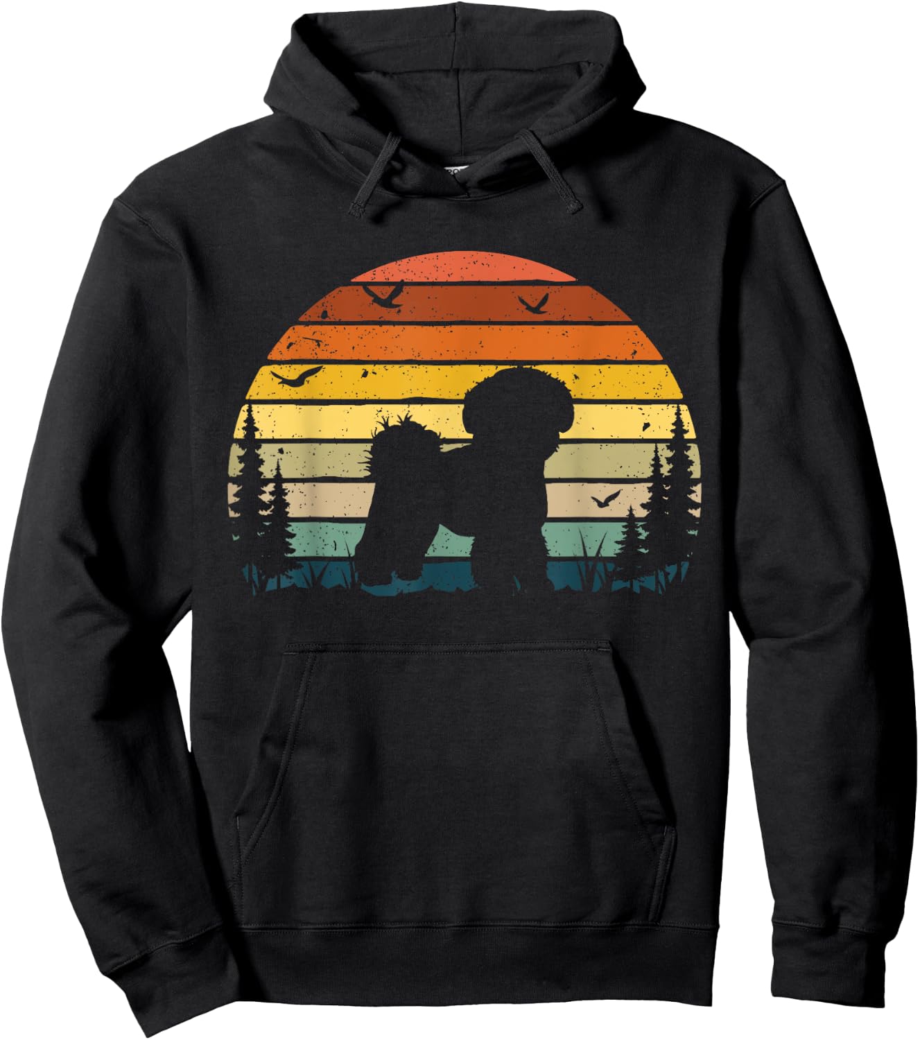 Shichon Vintage Retro Mom Dad Dog Hoodie - Hoodie | Black