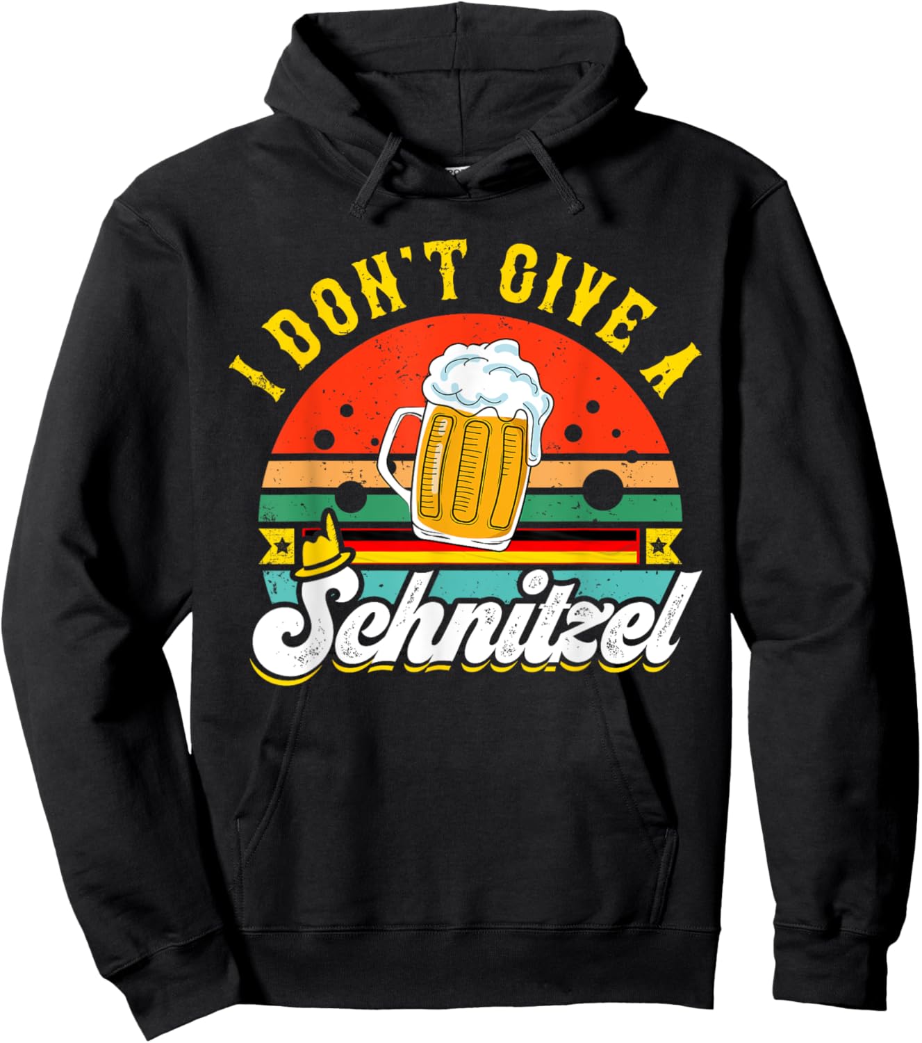 I Don't Give A Schnitzel Funny Lederhosen Gift Oktoberfest Hoodie - Hoodie | Black
