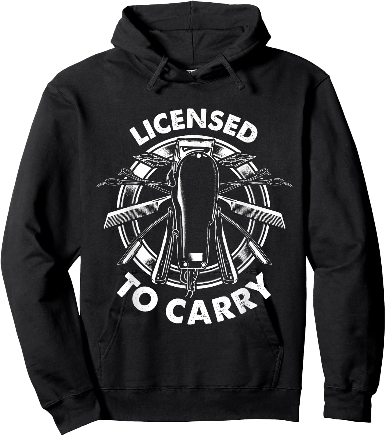 Licensed To Carry - Barber Hairdresser Hair Stylist Hoodie - Hoodie | Black