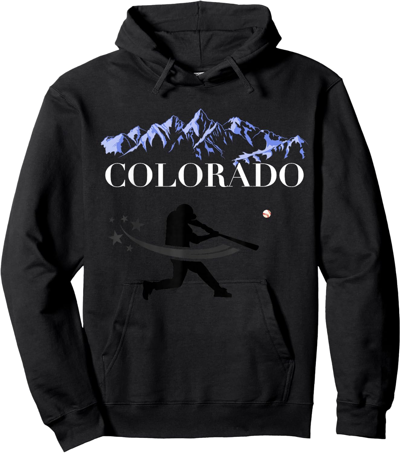Colorado Rocky Mountain Baseball Player Design Hoodie - Hoodie | Black