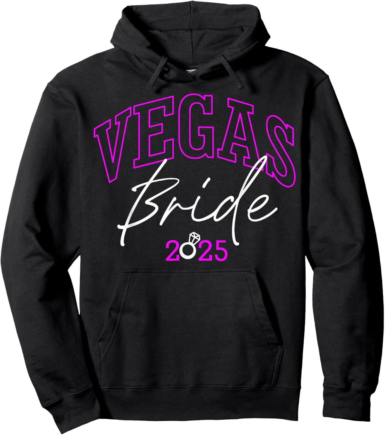 Vegas Bride Squad 2025, Married in Vegas Bachelorette Party Hoodie - Hoodie | Black