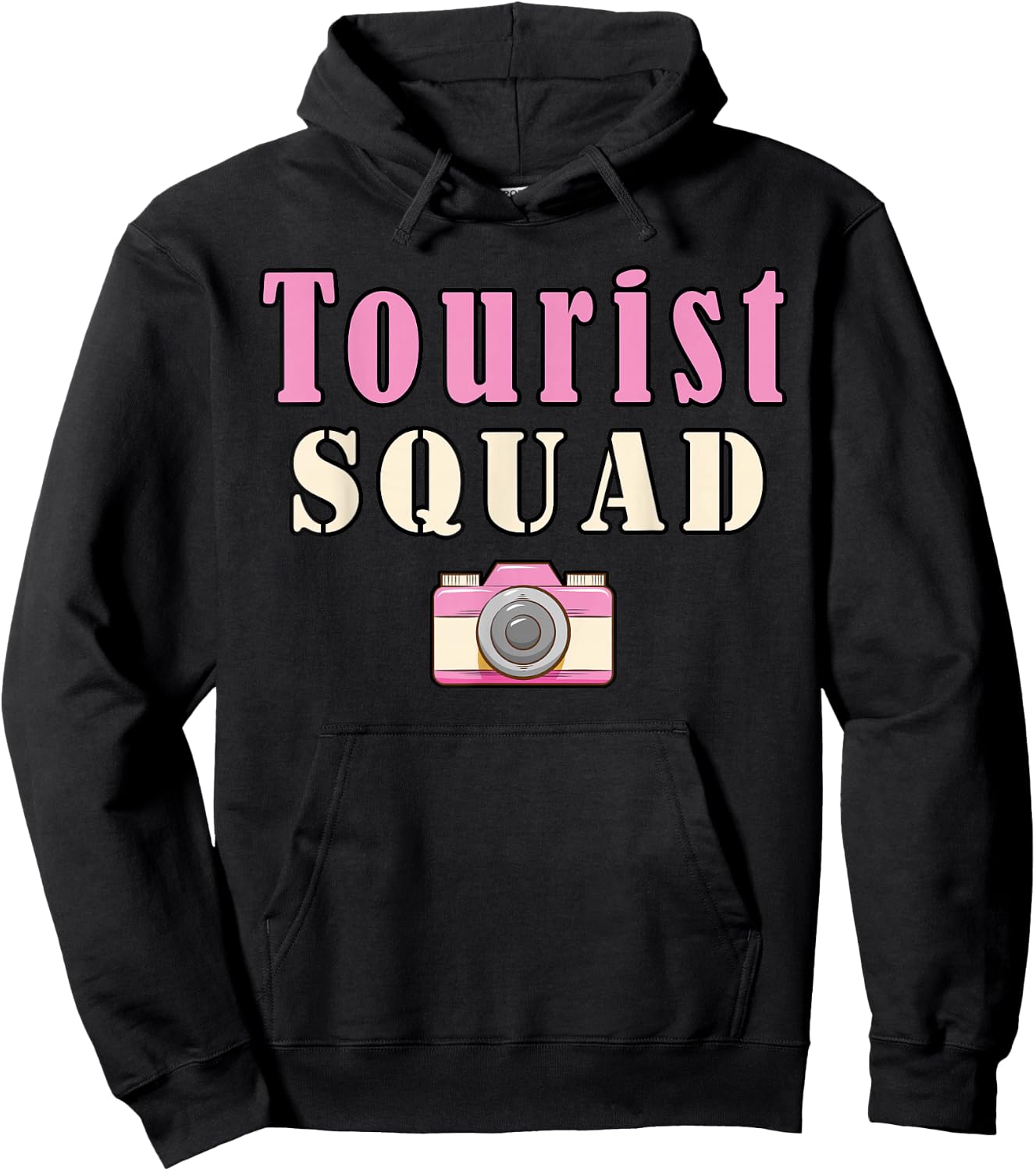 Tourist Squad Camera Girl Souvenir Vacation Travel Retro Hoodie - Hoodie | Black