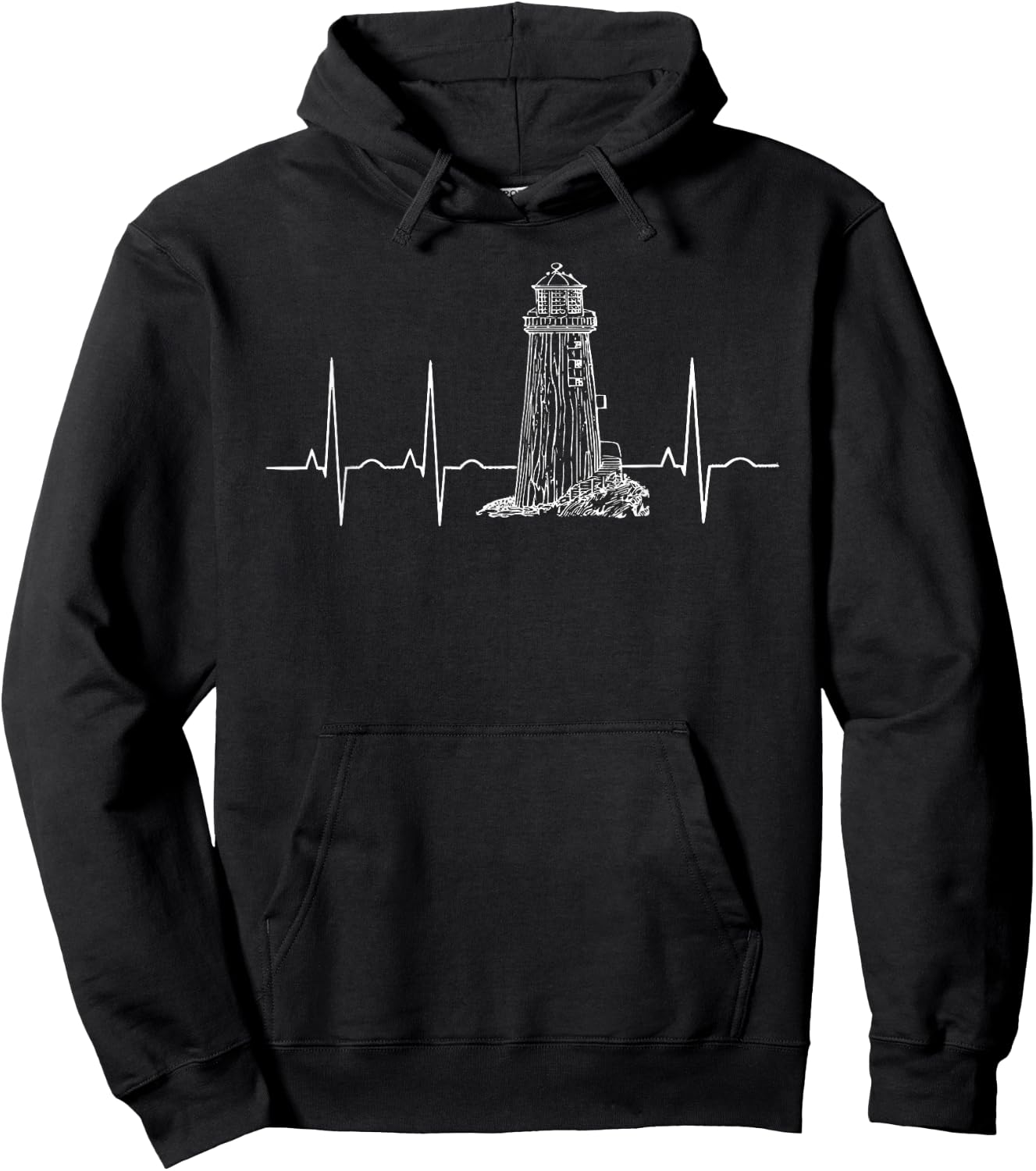 Lighthouse Heartbeat Hoodie - Hoodie | Black