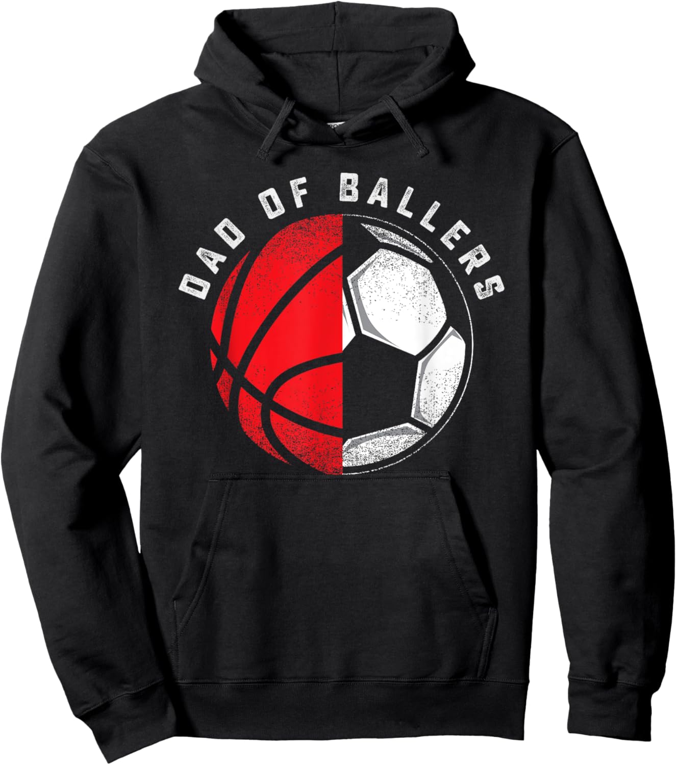 Dad of Ballers Father Son Basketball Soccer Player Coach Hoodie - Hoodie | Black