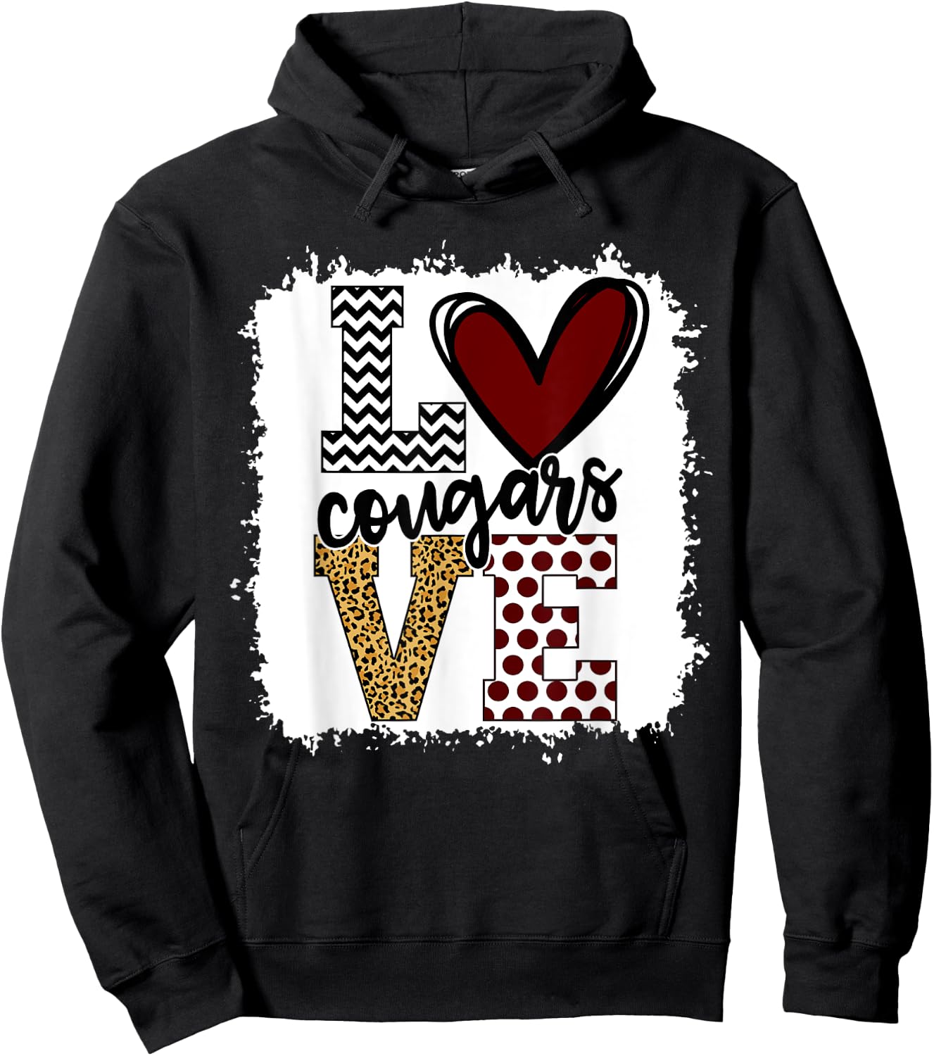 Cougars Mascot Love - School Spirit Fantastic Gifts Hoodie - Hoodie | Black