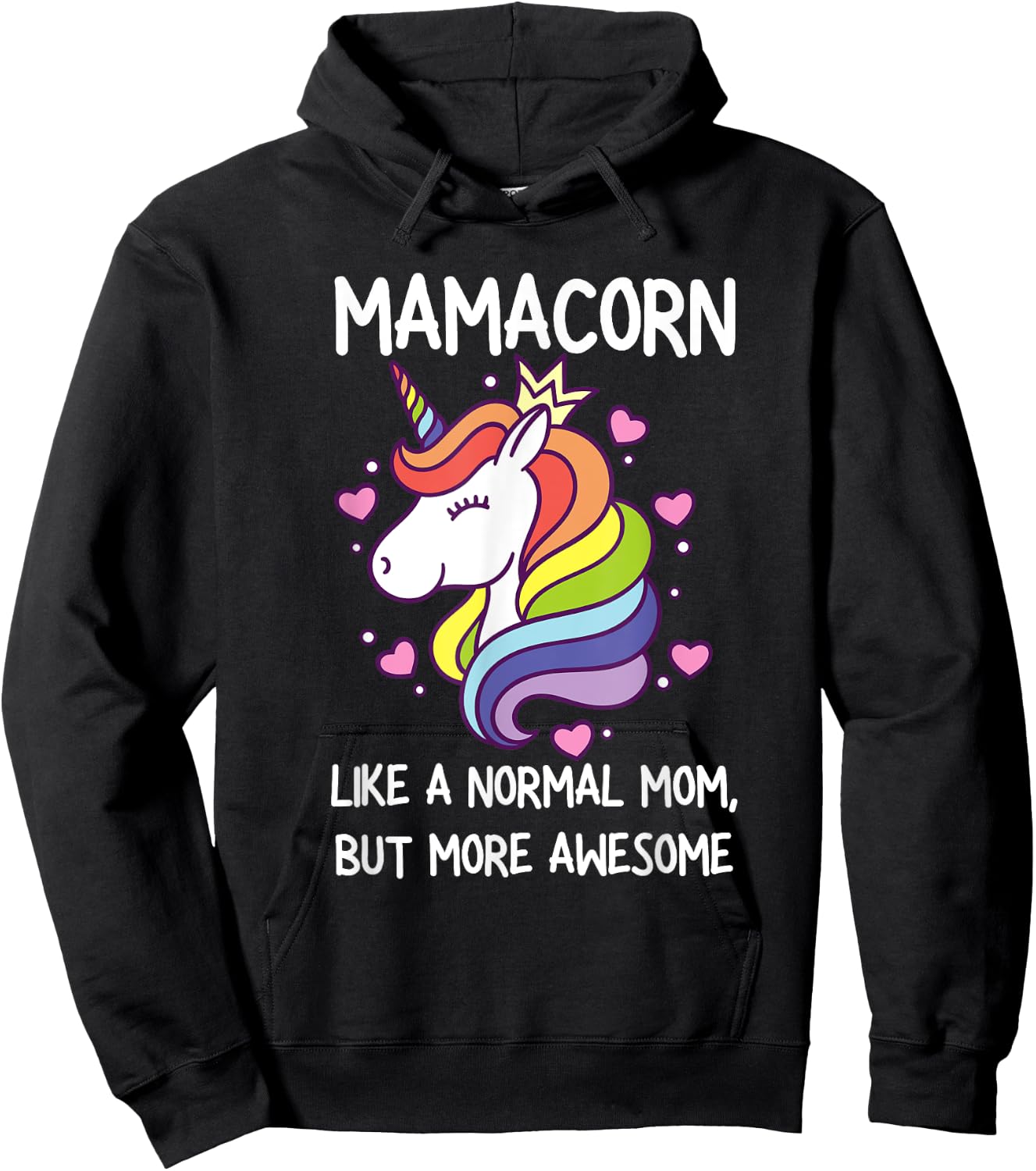 Funny Mamacorn Unicorn Costume Mom Mother's Day Hoodie - Hoodie | Black