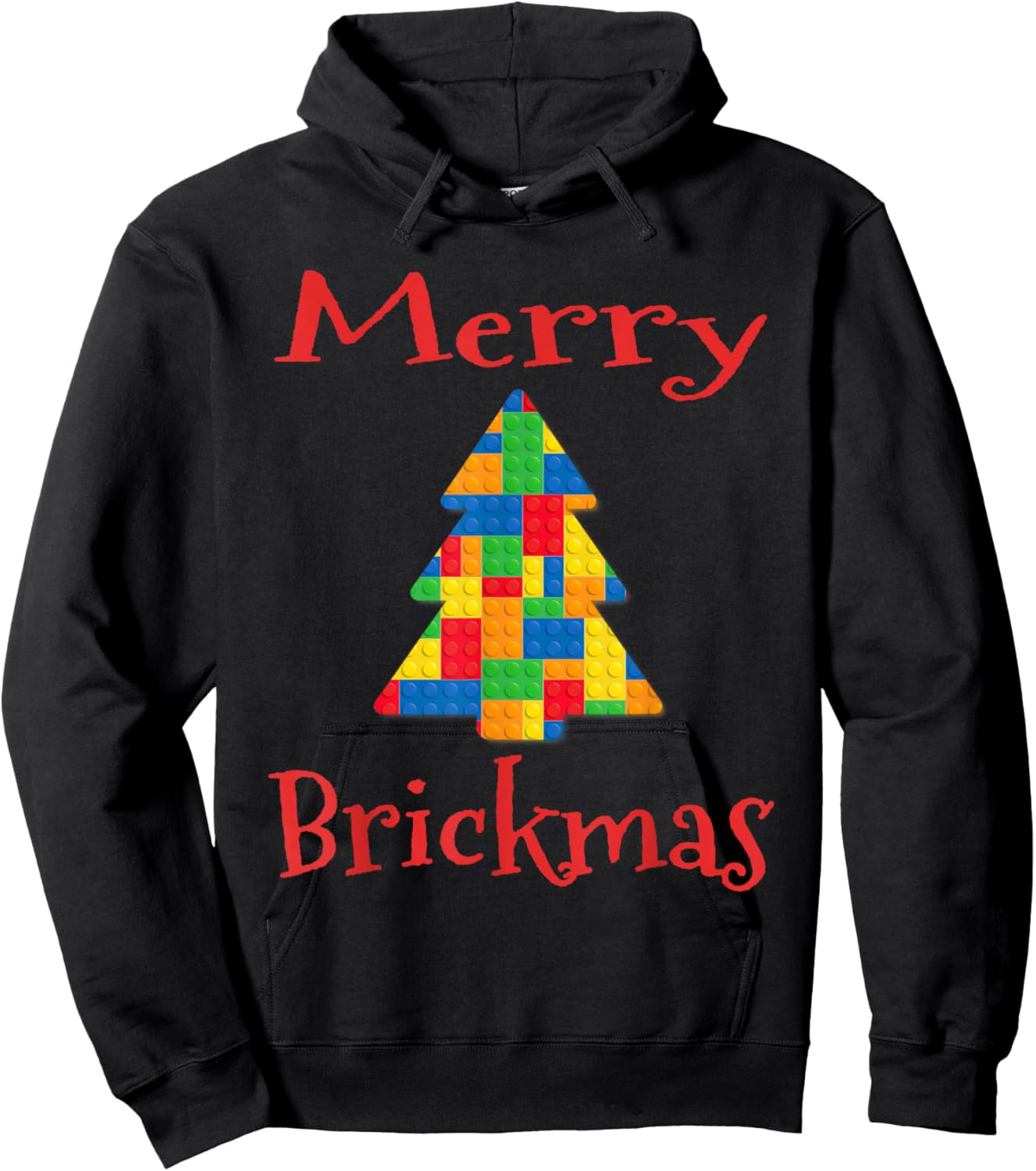 Christmas Tree Toy Block Set Style Funny Xmas Holiday Pun Hoodie - Hoodie | Black