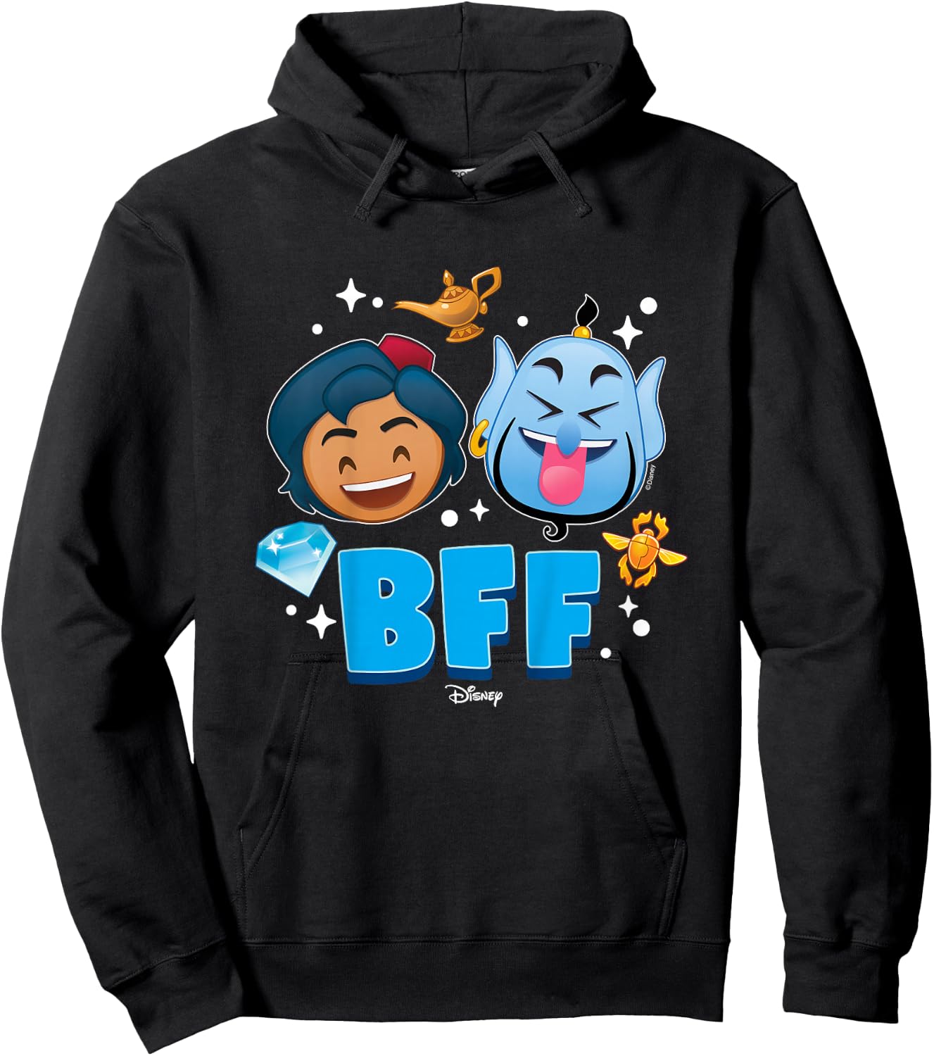 Kids Disney Emoji - Aladdin And Genie BFF Hoodie - Hoodie | Black