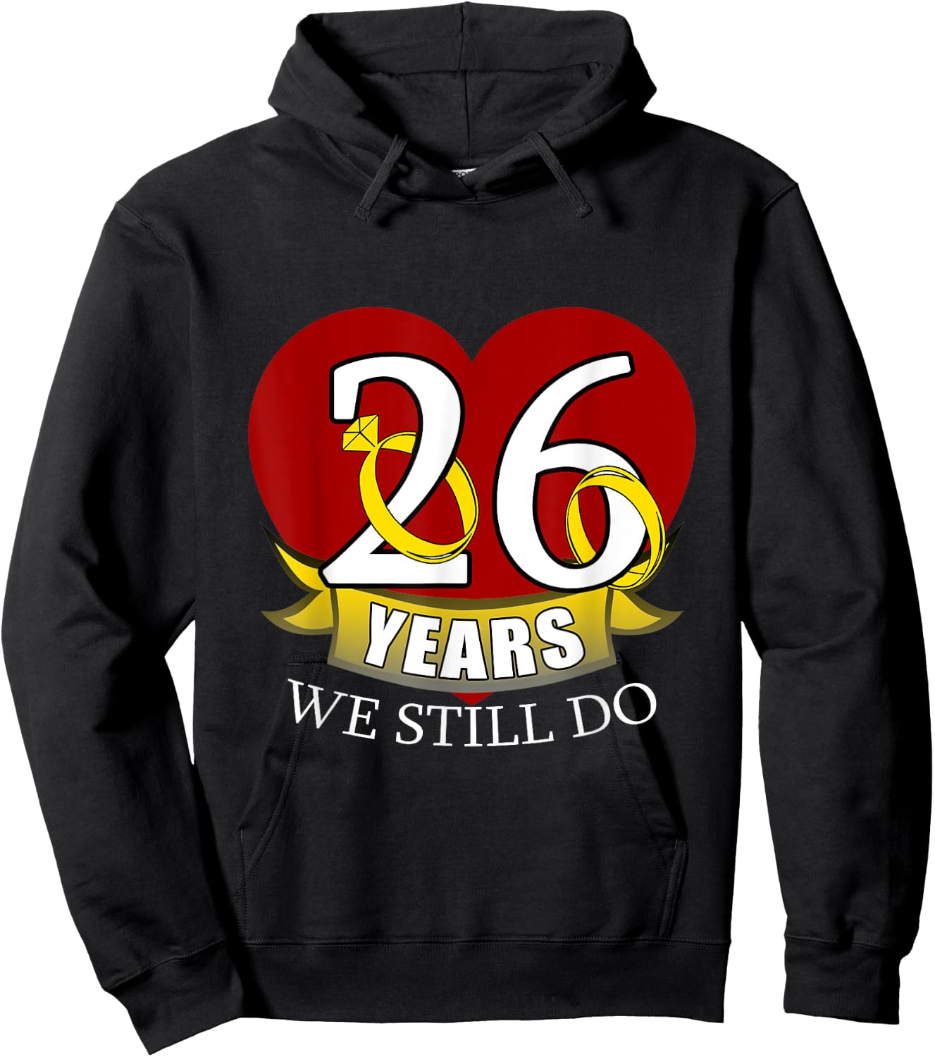 26 Year Wedding Anniversary Hoodie - Hoodie | Black