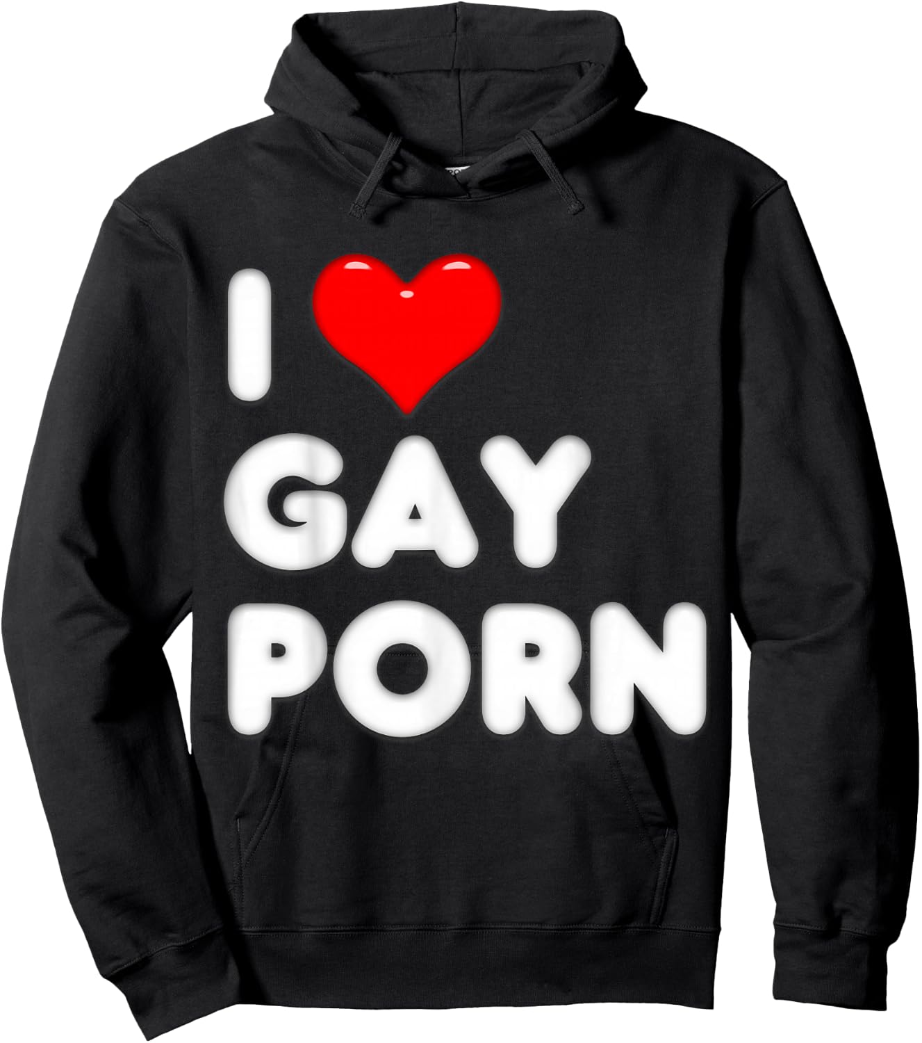 Gag Gift I Love Gay Porn Shirt Hoodie - Hoodie | Black
