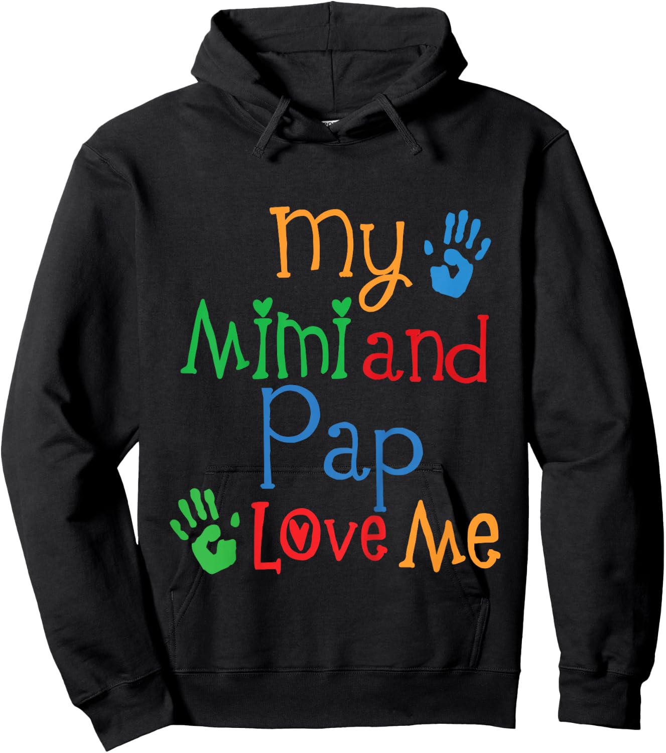 Kids Mimi And Pap Love Me Grandkids Hoodie - Hoodie | Black