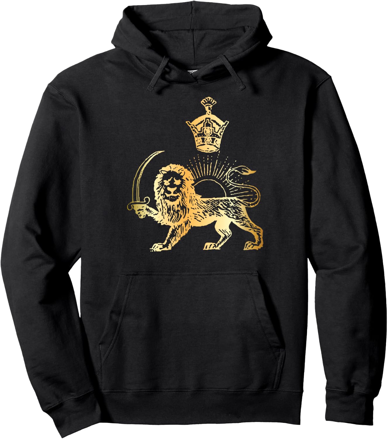 Persian Flag Iranian Lion Sun and Crown Iran Persia Hoodie - Hoodie | Black