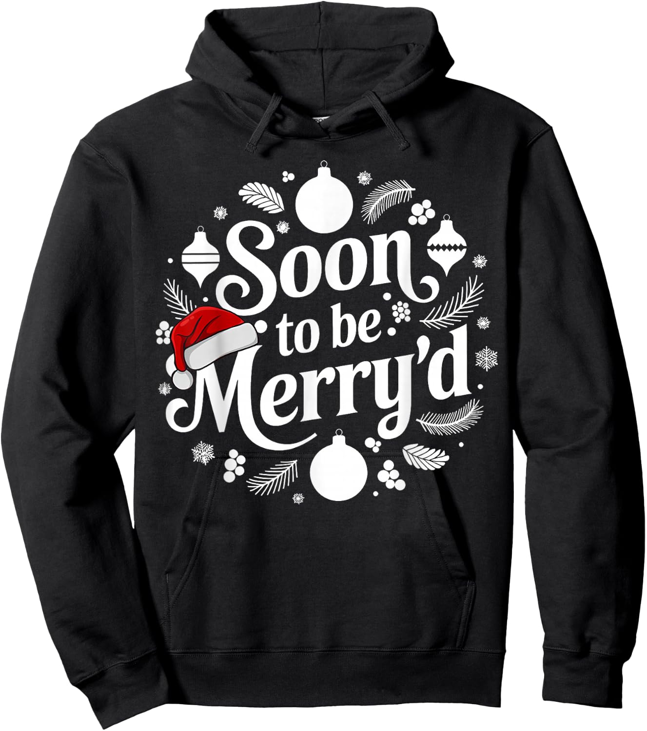 Soon to Be Merry'd Christmas Engaged Matching Couple Hoodie - Hoodie | Black