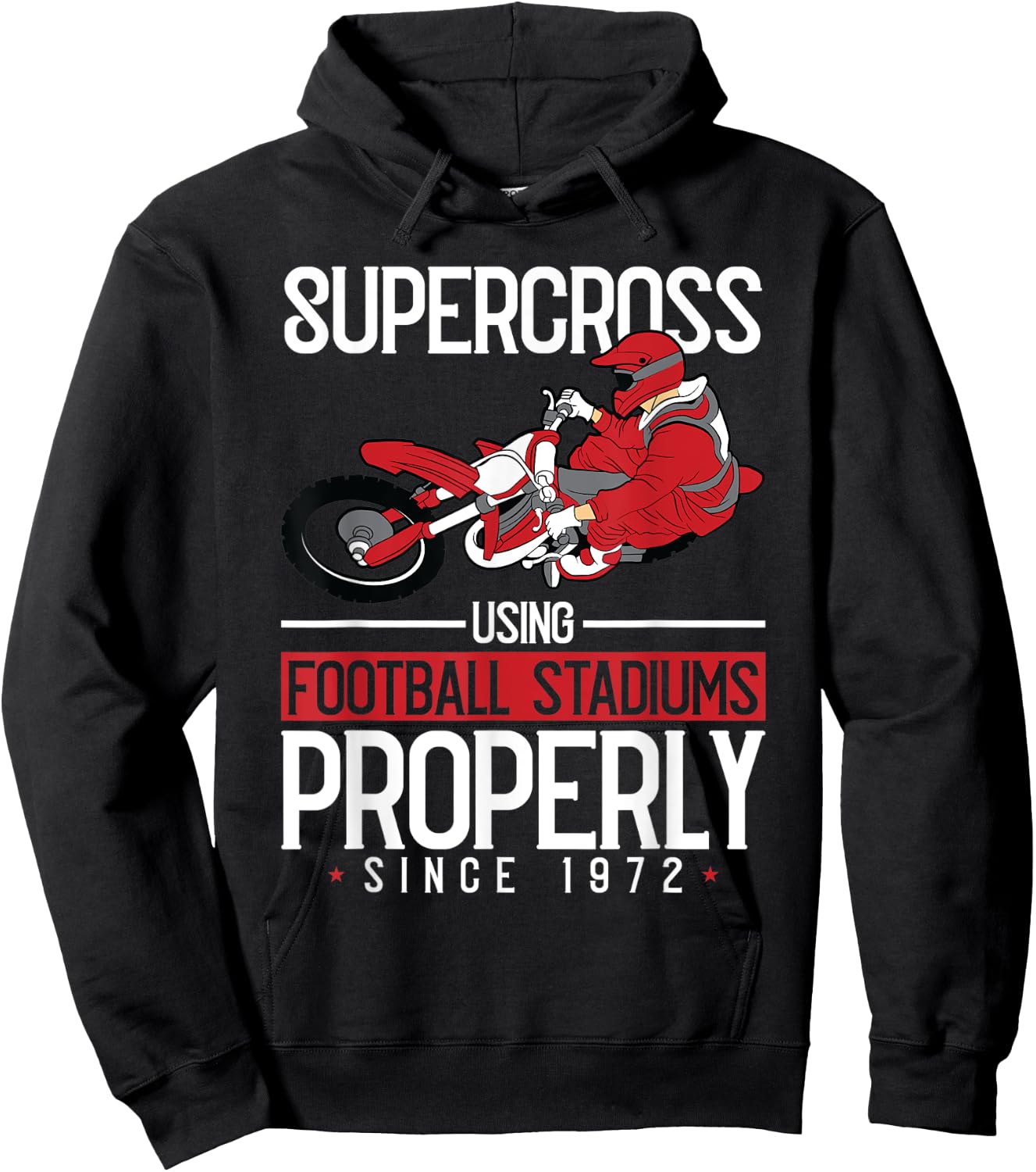 Supercross Using Football Stadiums Motocross Dirt Biking Hoodie - Hoodie | Black
