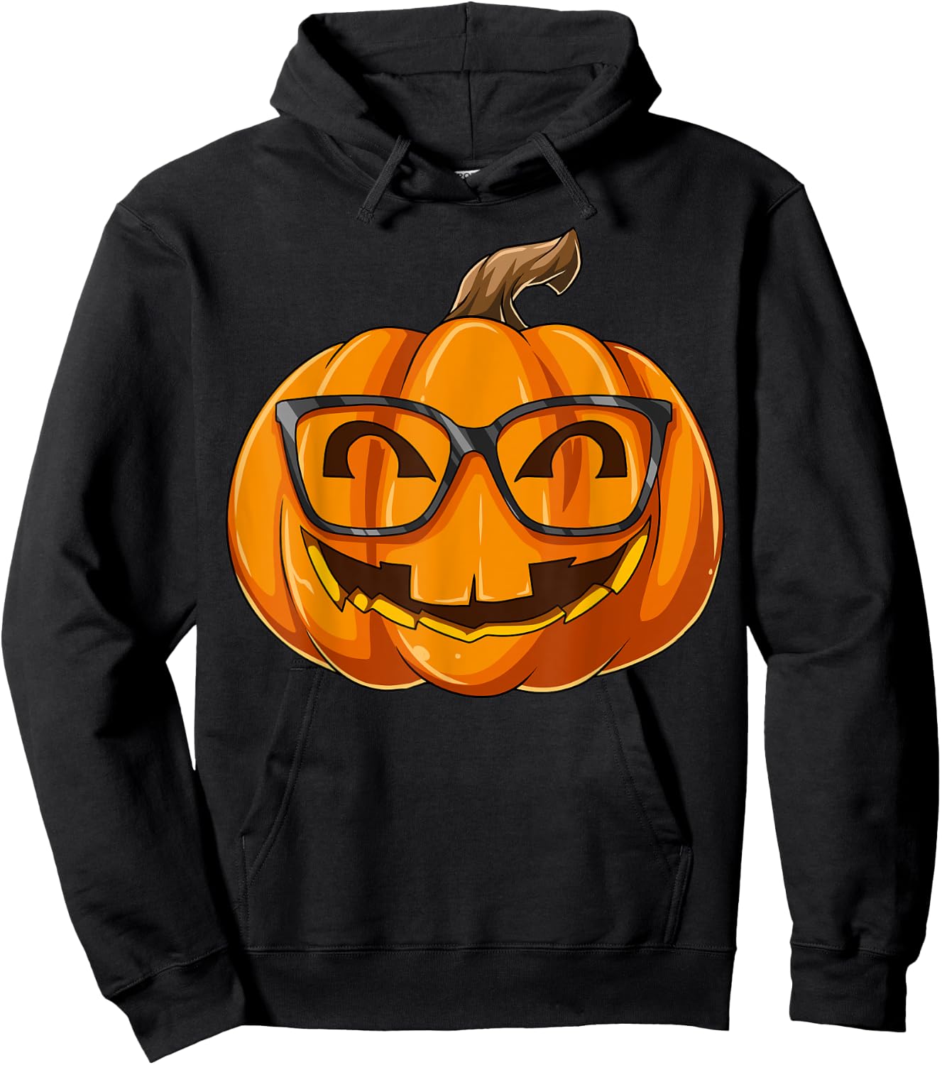 Nerdy Pumpkin Nerd Halloween Pumpkin Nerd Glasses Hoodie - Hoodie | Black