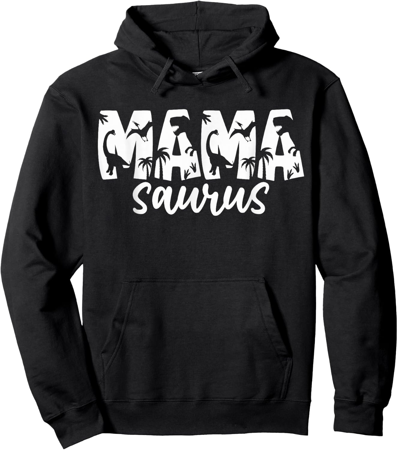 Mamasaurus T Rex Dinosaur Mama Saurus Family Matching Women Hoodie - Hoodie | Black