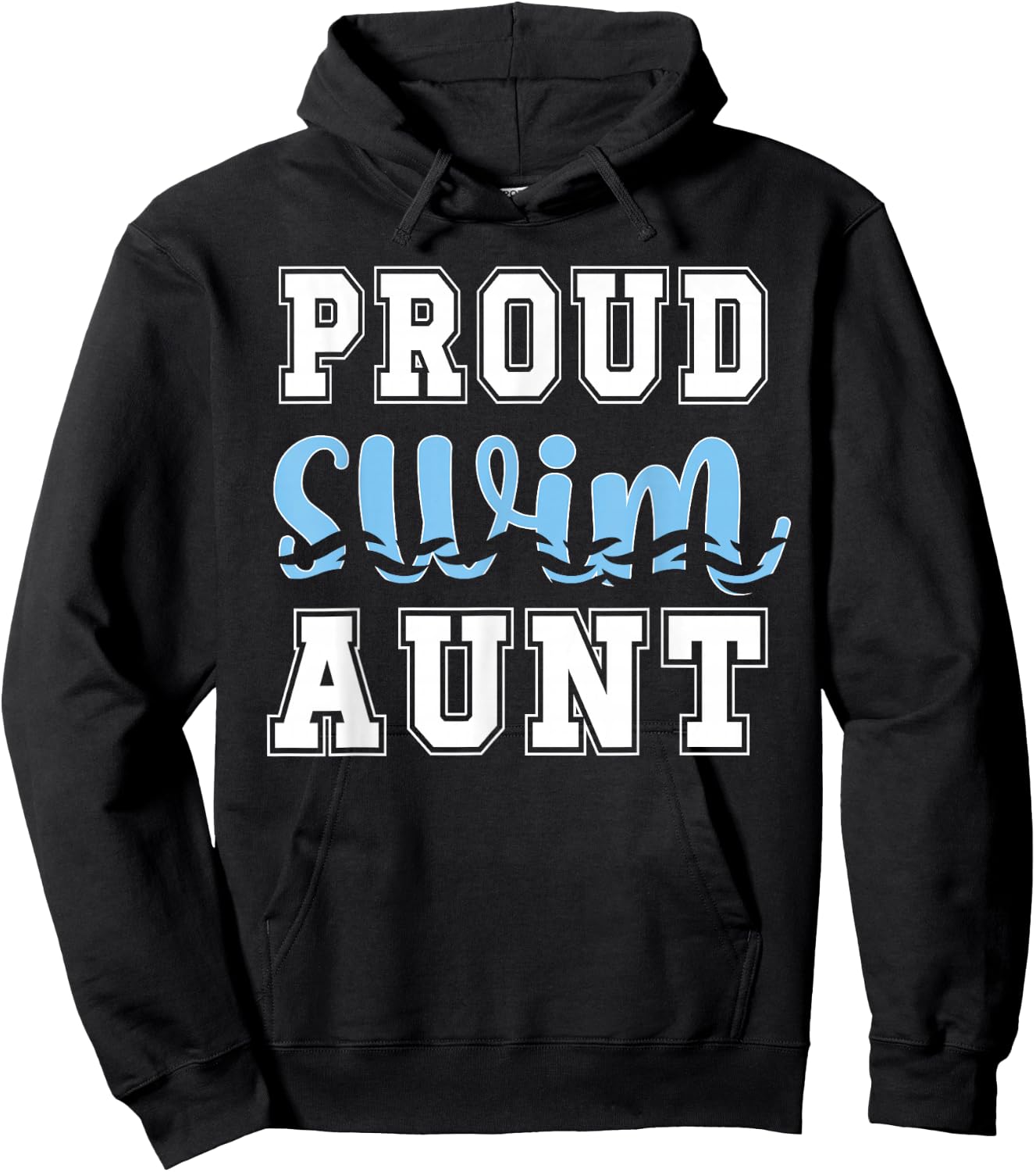 Proud Swim Aunt Swimming Auntie Hoodie - Hoodie | Black