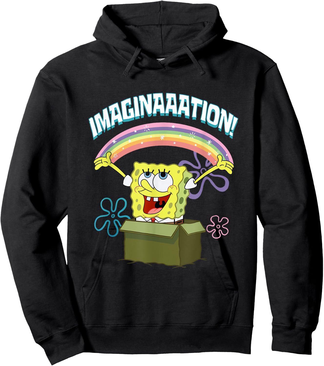 Mademark x SpongeBob SquarePants - SpongeBob SquarePants Imaginaaation Box Funny Hoodie - Hoodie | Black