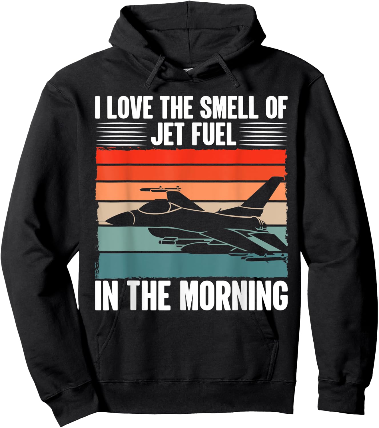 Jet | Love Smell Jet Fuel In The Morning - Vintage Pilot Hoodie - Hoodie | Black