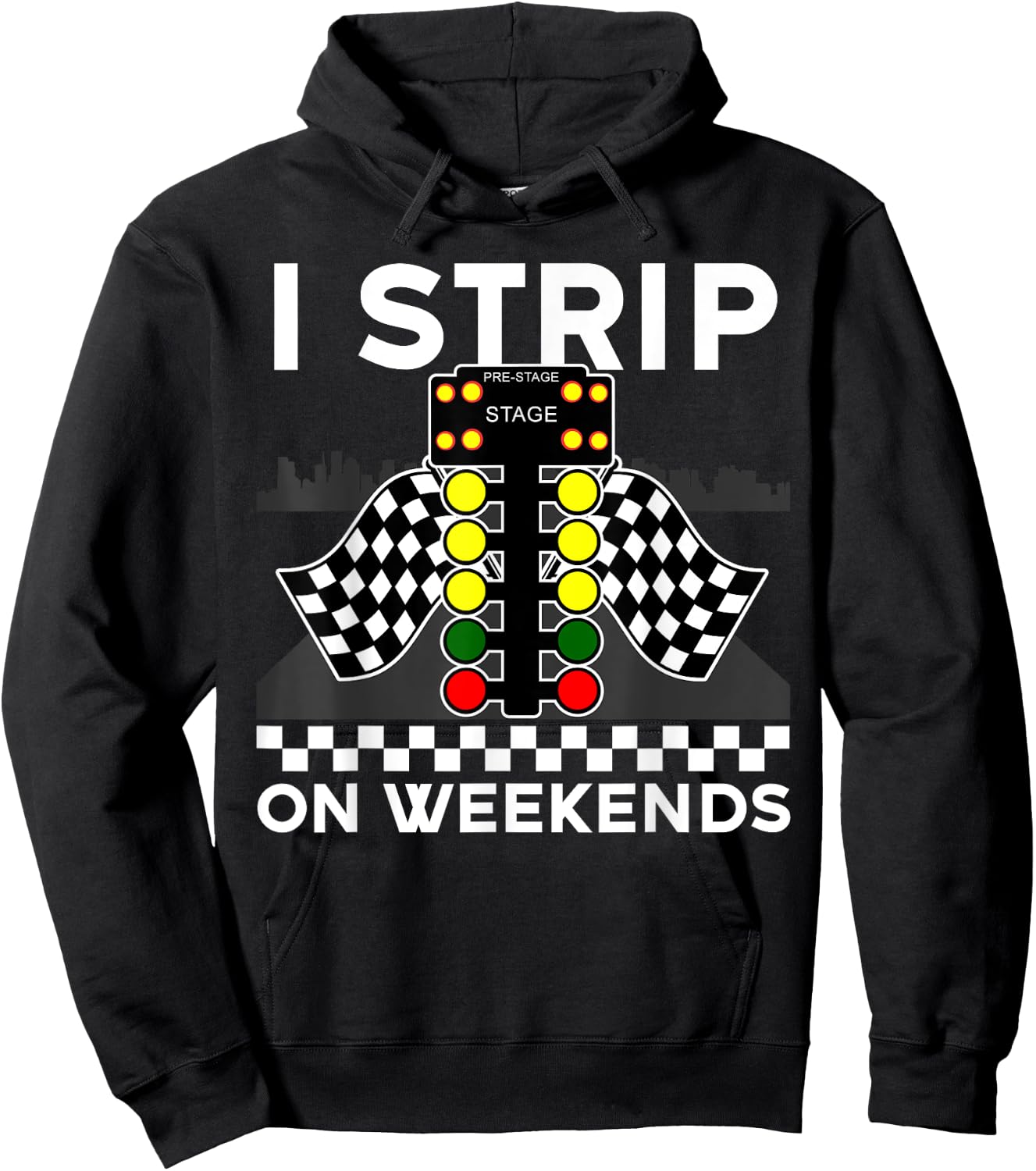 Cool Drag Racing Art Men Women Street Racer Strip Drag Race Hoodie - Hoodie | Black