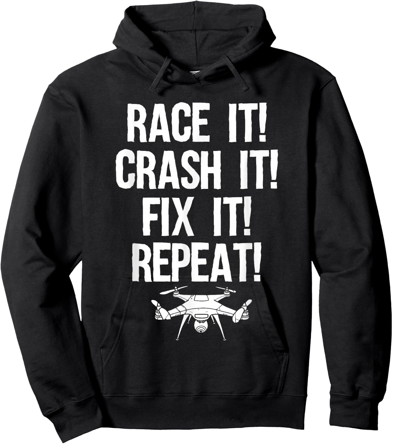 Funny Drone Art Women Boys Drone Racing Drone Pilot Hoodie - Hoodie | Black