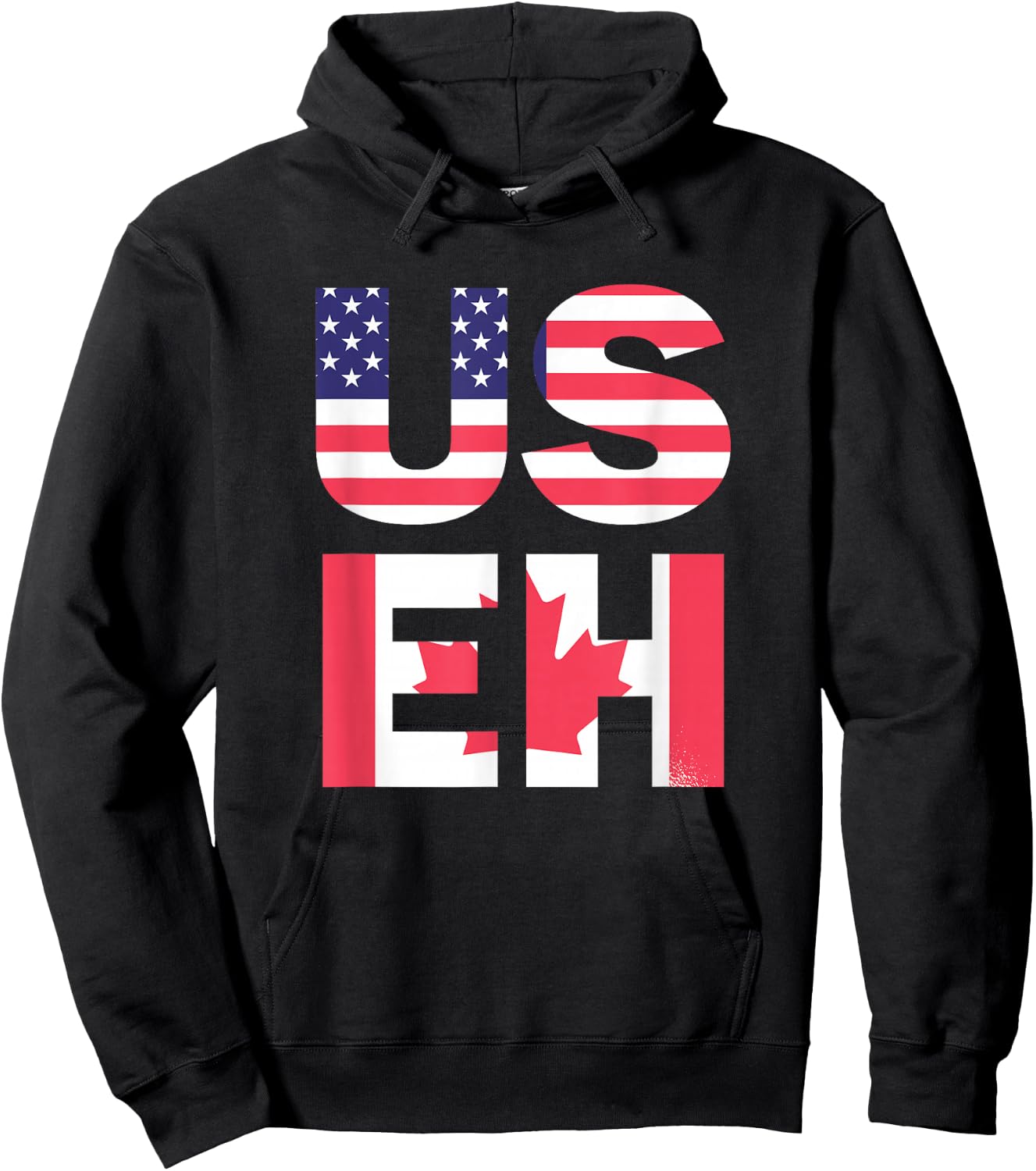 US EH American Canadian Funny Meme Quote Hoodie - Hoodie | Black