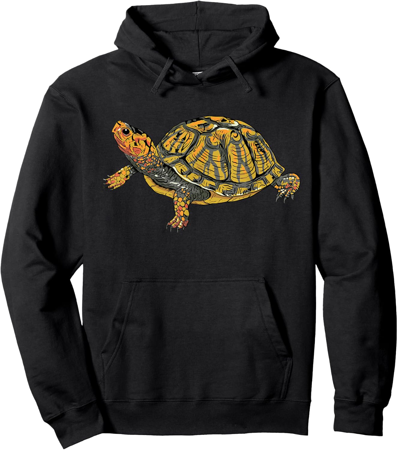 Box Turtle Realistic Illustration Shell Animal Hoodie - Hoodie | Black