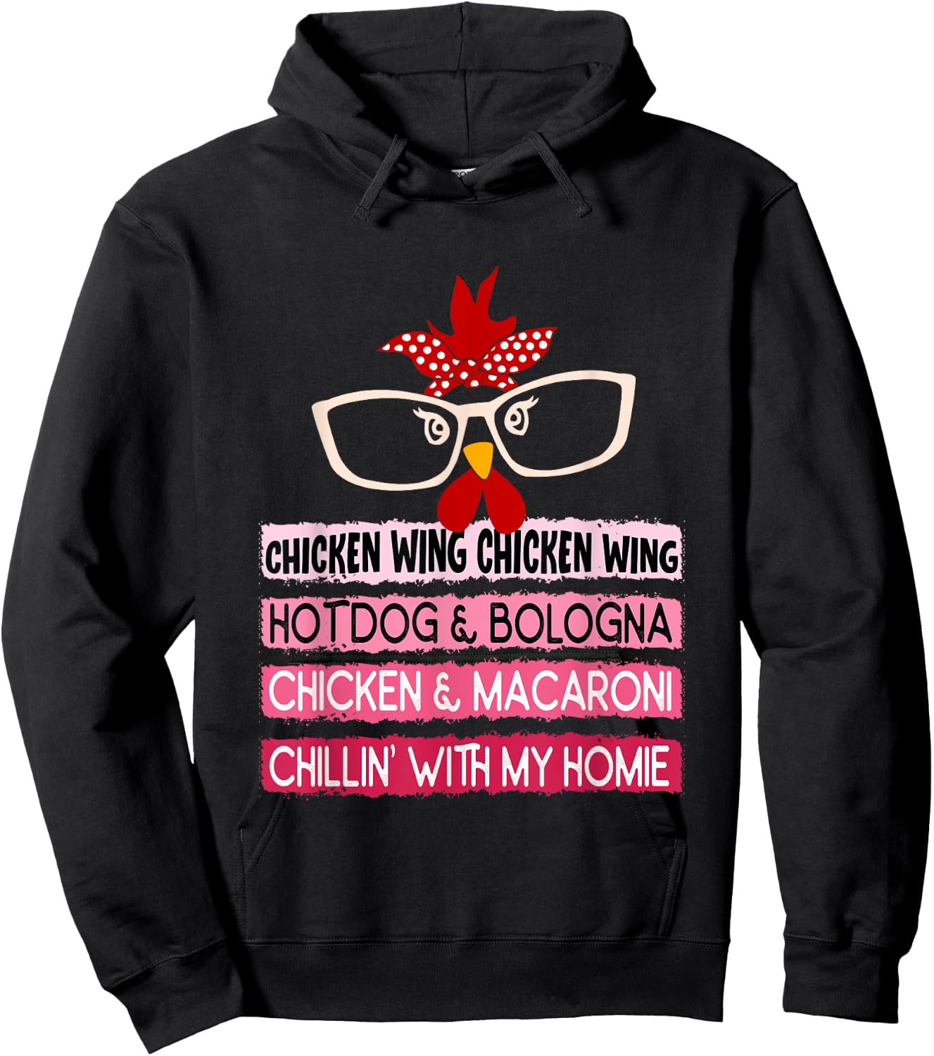 Cooked Chicken Wing Chicken Wing Hot Dog Bologna Macaroni Men Women Girls Kids Hoodie - Hoodie | Black