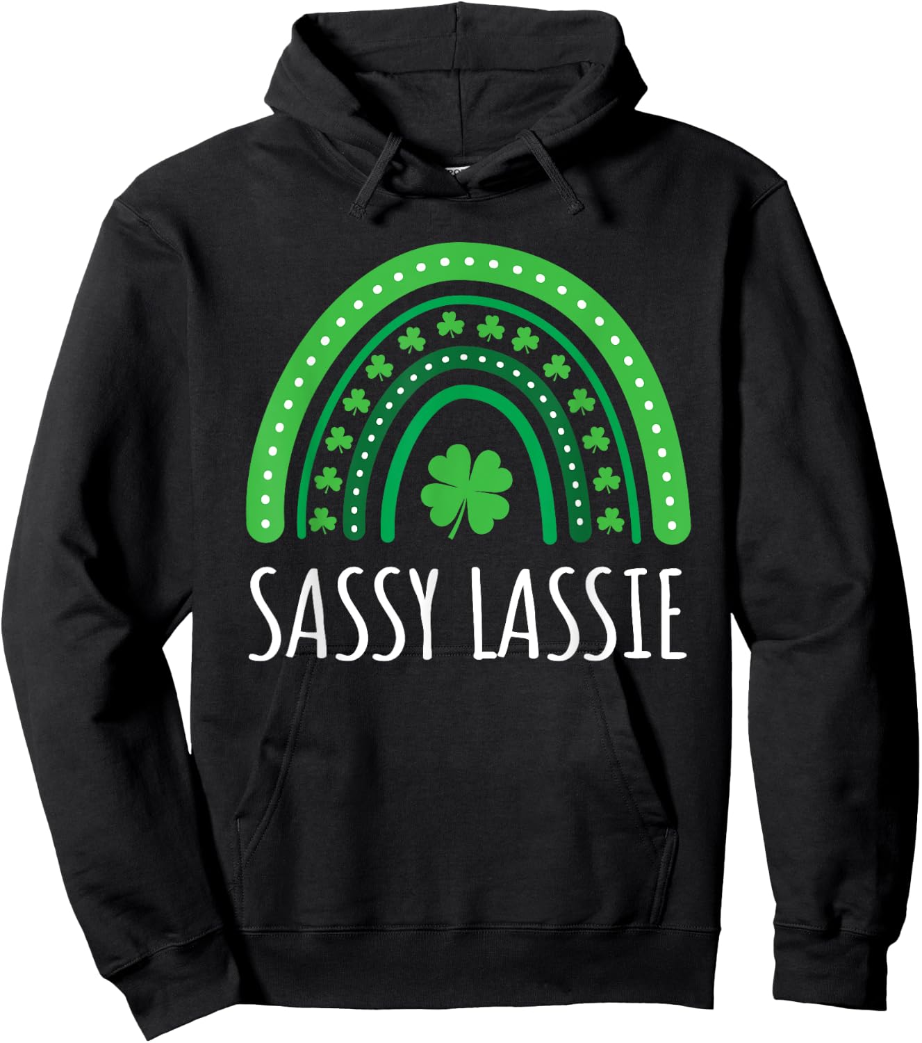 Sassy Lassie Irish Rainbow St Patrick’s Day Girls & Hoodie - Hoodie | Black