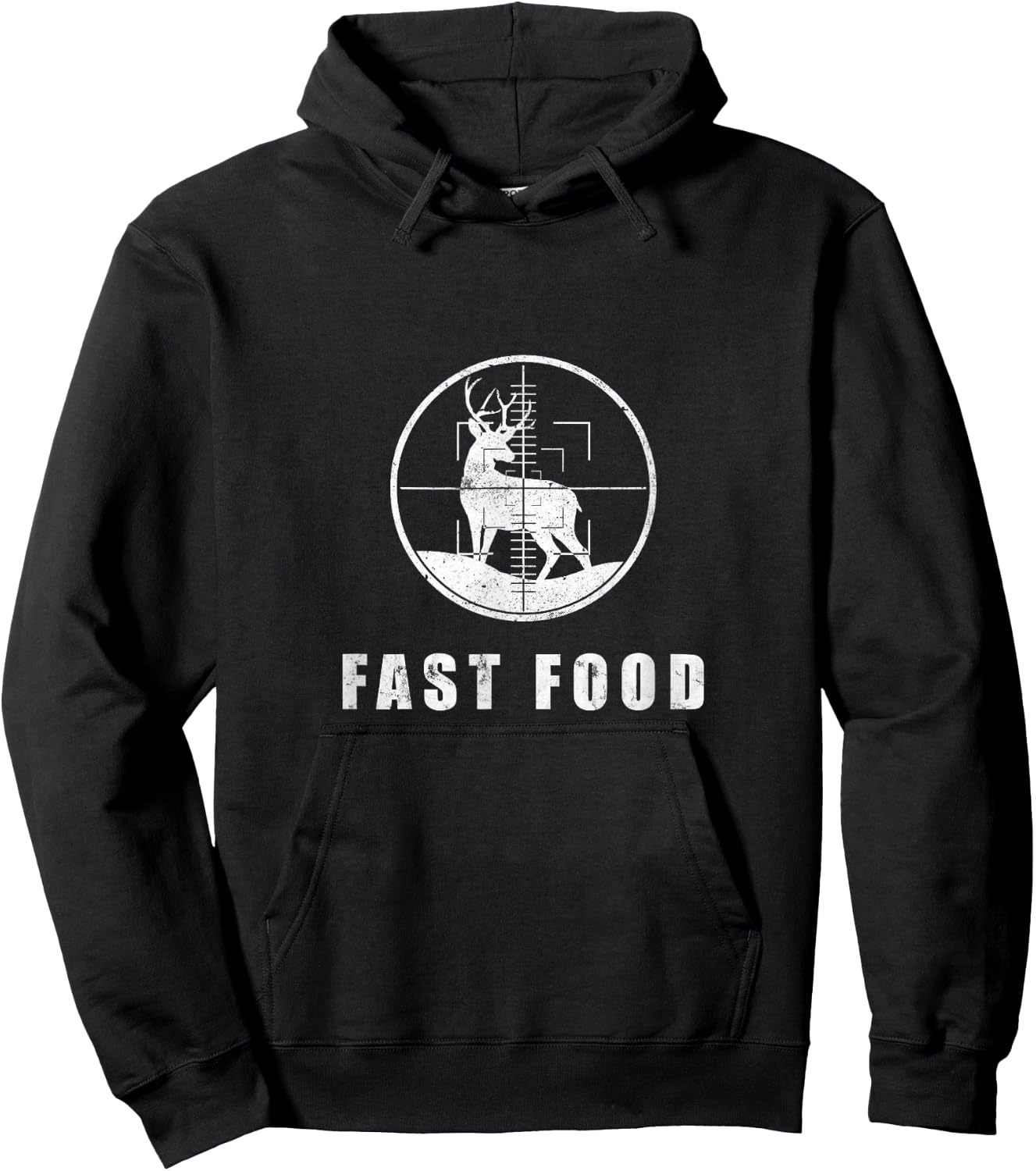 Deer Hunting Funny Hunter Fast Food Season Fast Food Hunter Hoodie - Hoodie | Black