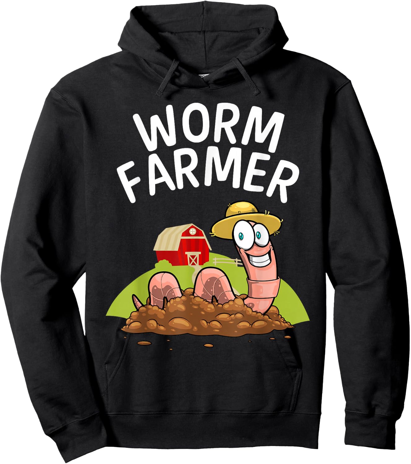 Cool Worm Farmer Women Red Wiggler Worm Composting Hoodie - Hoodie | Black