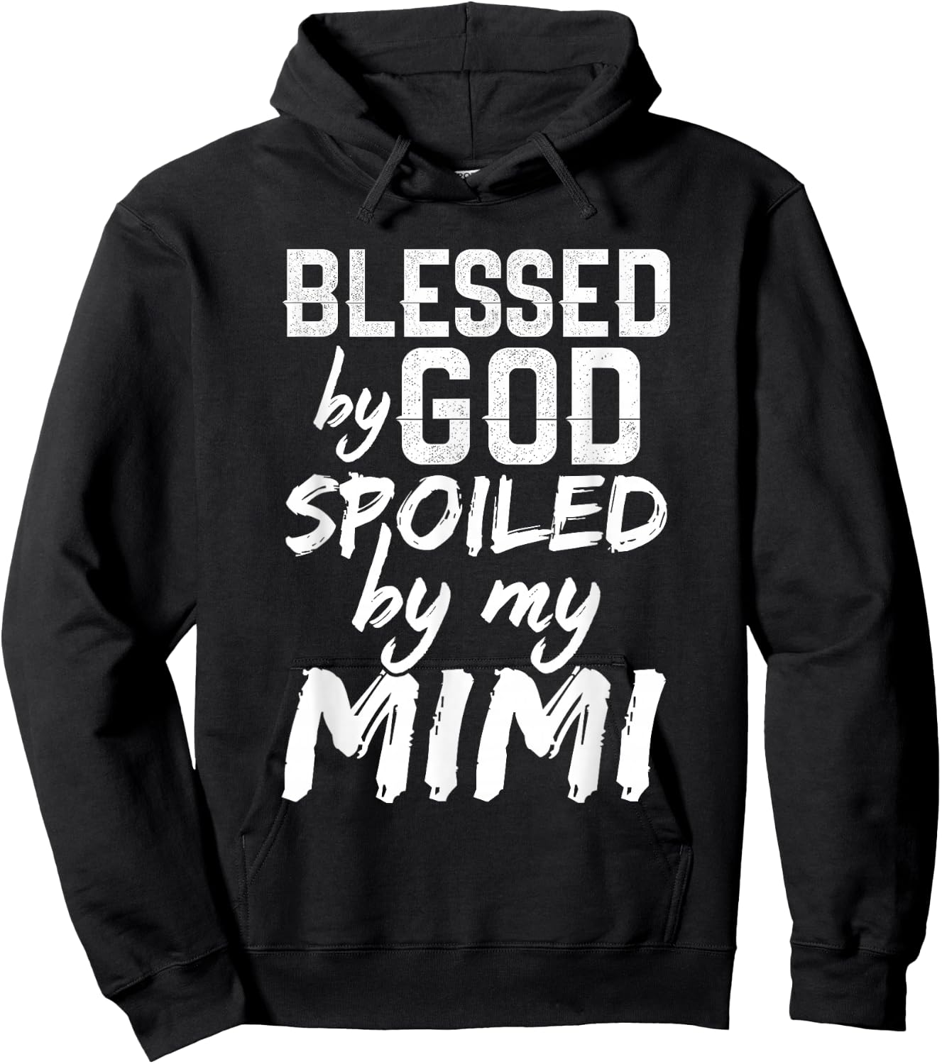 Blessed By God Spoiled By My Mimi Grandchild Gift T Shirt Hoodie - Hoodie | Black