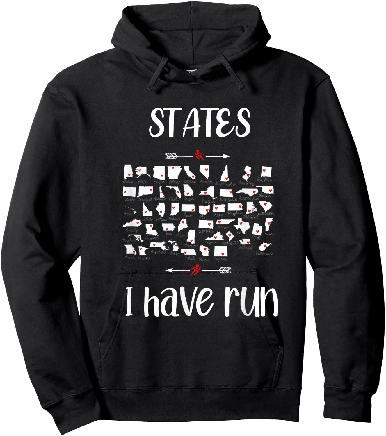 States 50 I Have Run Club Halffanatics Running Enthusiasts Hoodie - Hoodie | Black