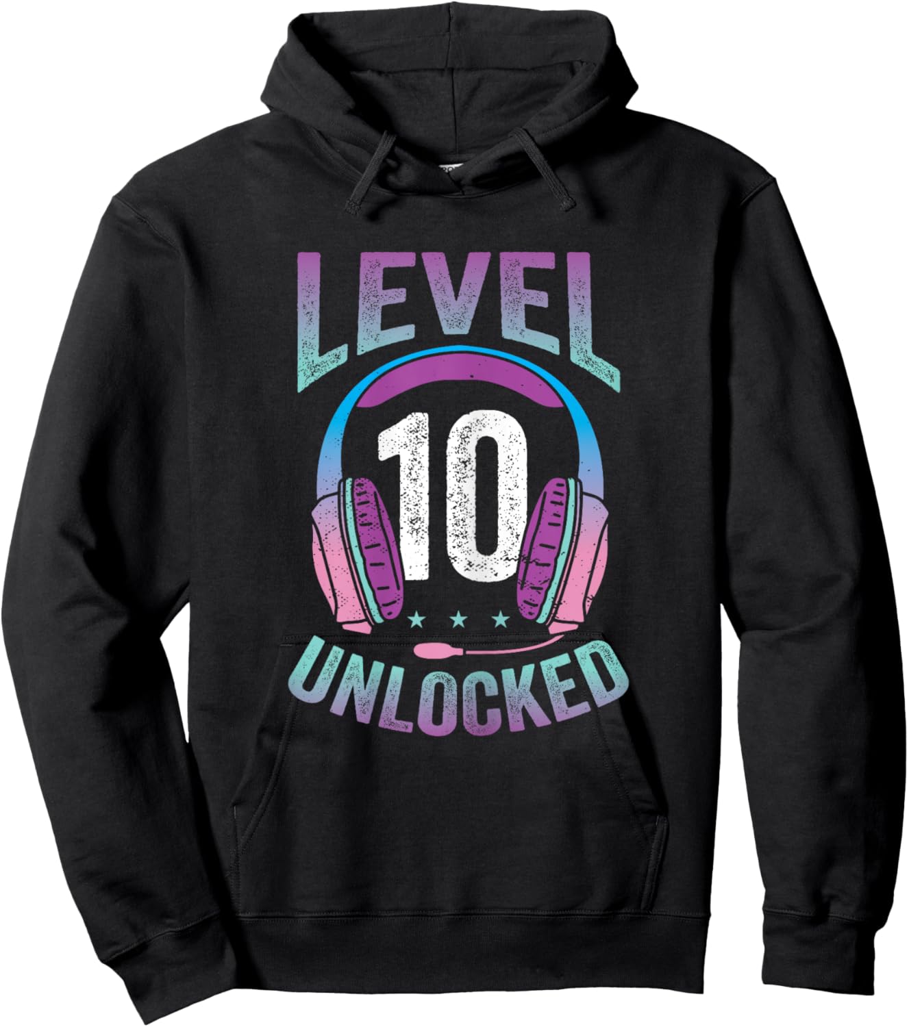 Gamer Girl Level 10 Unlocked Video Game 10th Birthday Gift Hoodie - Hoodie | Black