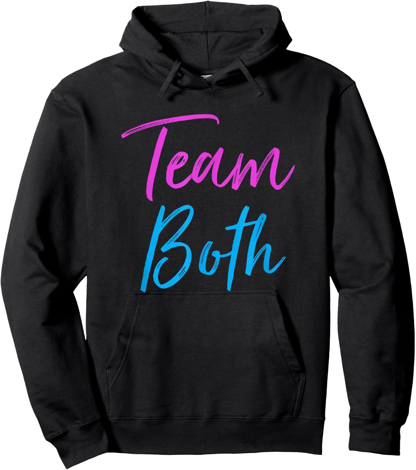 Team Both Twin Gender Reveal Party Announcement Hoodie - Hoodie | Black