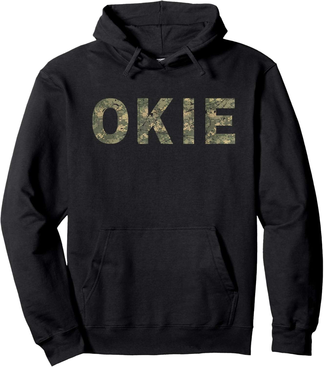 Oklahoma Digital Camo Okie Vintage Distressed Hoodie - Hoodie | Black