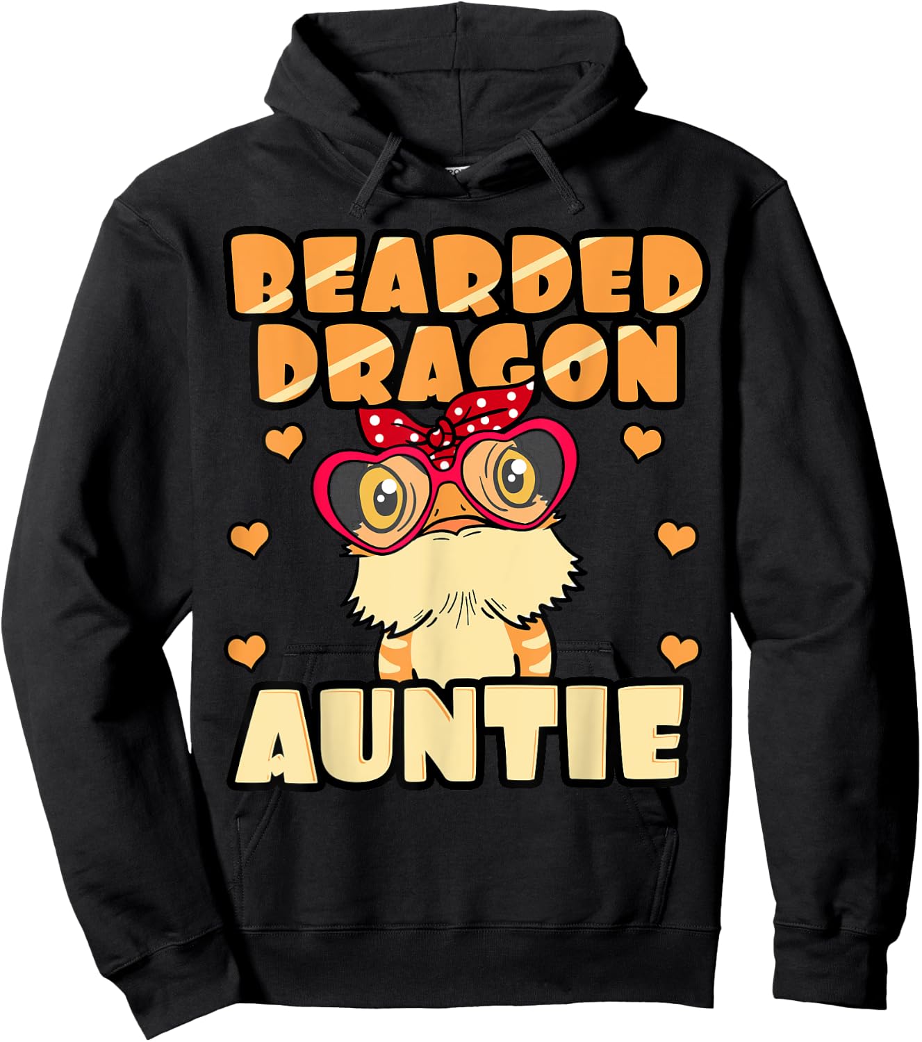 Bearded Dragon Auntie Lover Pogona Pet Lizard Owner Aunt Hoodie - Hoodie | Black